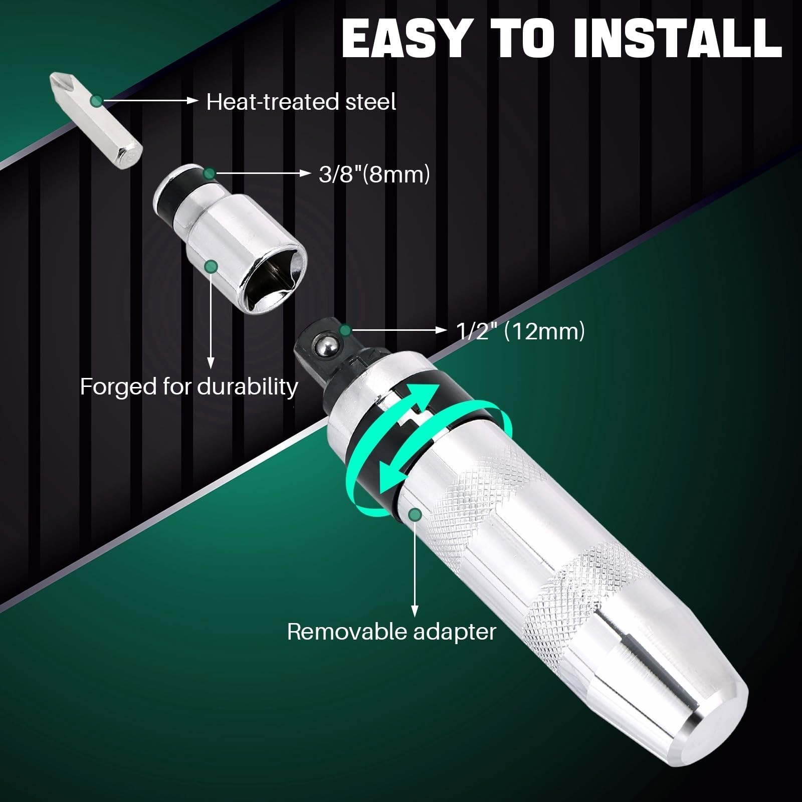 DASBET 13PCS Manual Impact Driver Set | Hand Screwdriver Extractor
