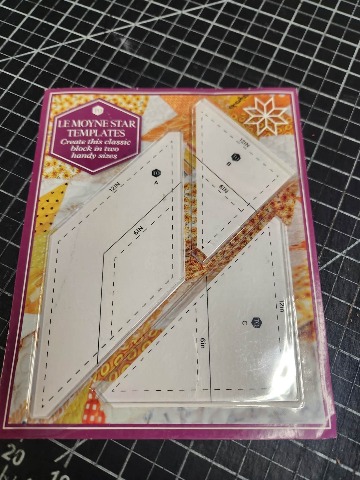 le moyne star  heavy  duty acrylic templates quilting 2 sizes