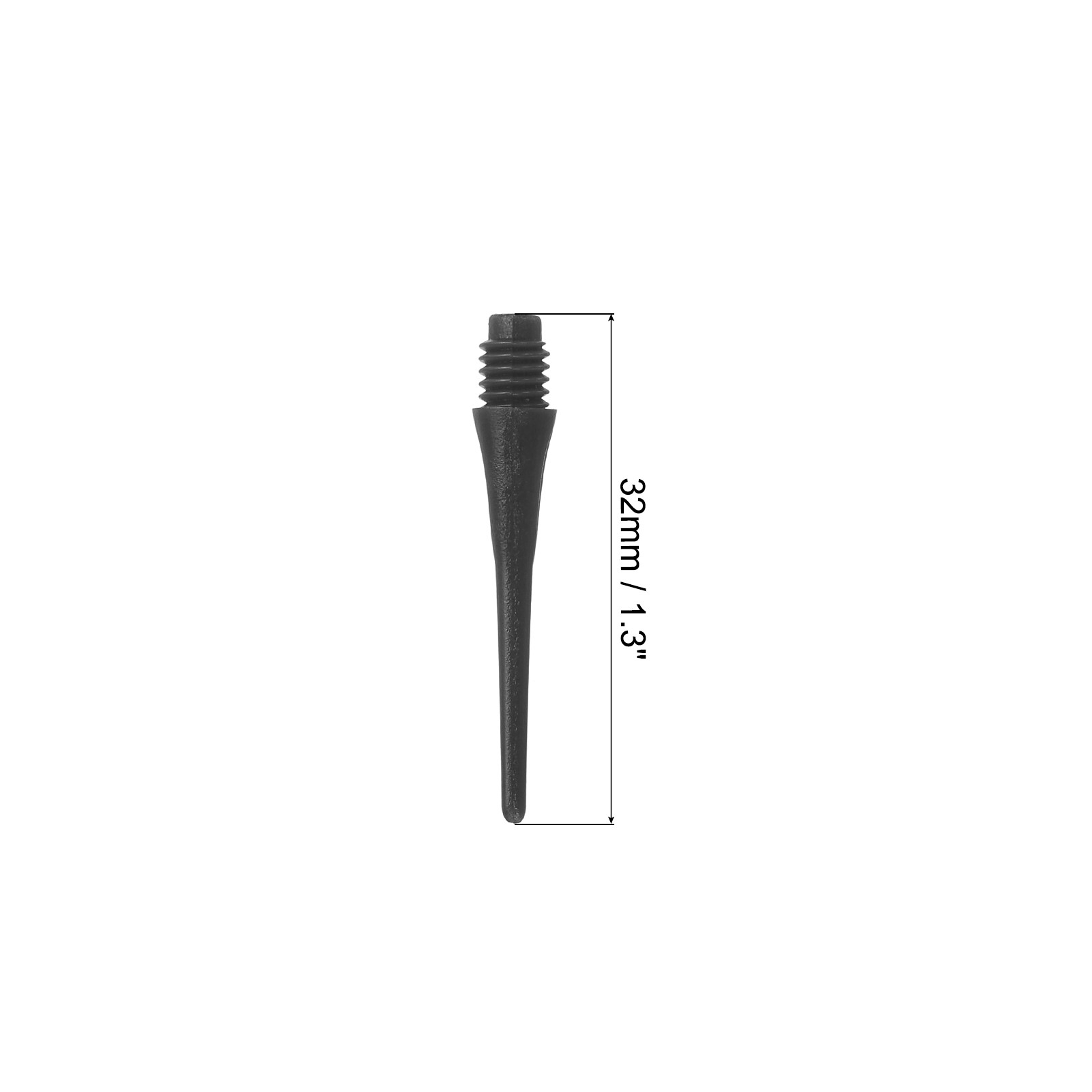 100Pcs 2BA Thread Plastic Soft Tip Dart Points Replacement Accessories, Black