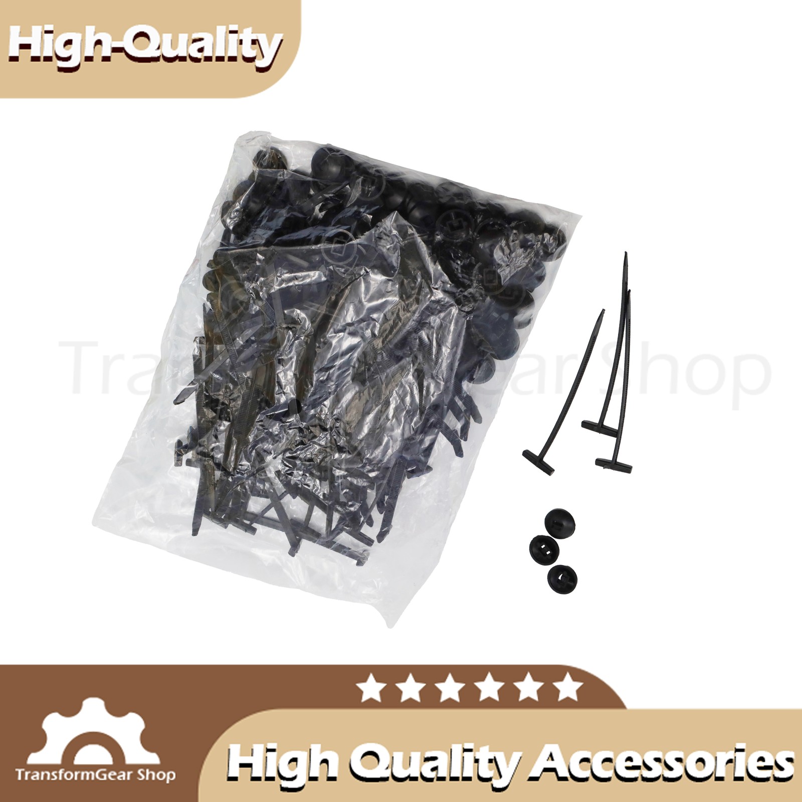 100PCS Heavy Duty Zip Ties Self-Locking Nylon Cable Ties Multi-Purpose US