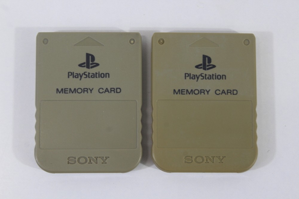 Lot 2 Official SONY PlayStation 1 OEM (C) Memory Card PS1 Grey SCPH-1020 #2