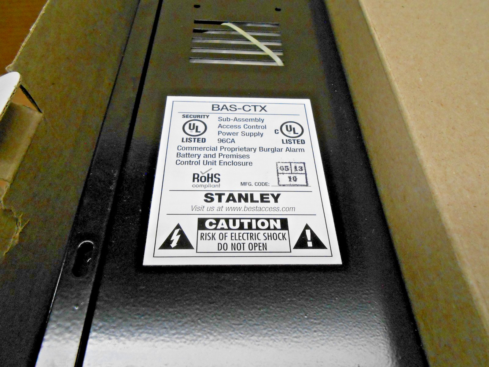 NIB NEW STANLEY BASCTX BAS-CTX SUB ASSEMBLY ACCESS CONTROL POWER SUPPLY CABINET
