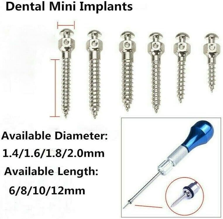 10PCS Dental Orthodontic Mini Implants Micro Screw Self Drilling+1PC Screwdriver