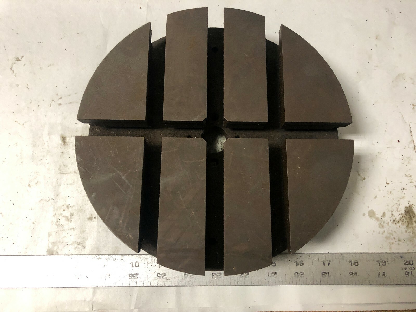 MACHINIST LATHE MILL Graduated 9" Round T Slot Set Up Plate Fixture  StclT