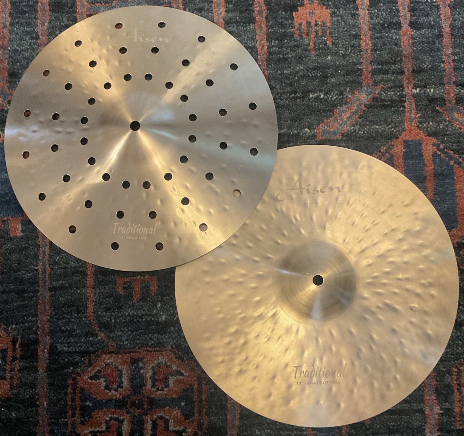 Aisen 14” Traditional Hi-Hat Cymbals, Pair (w/Holy Top Cymbal)