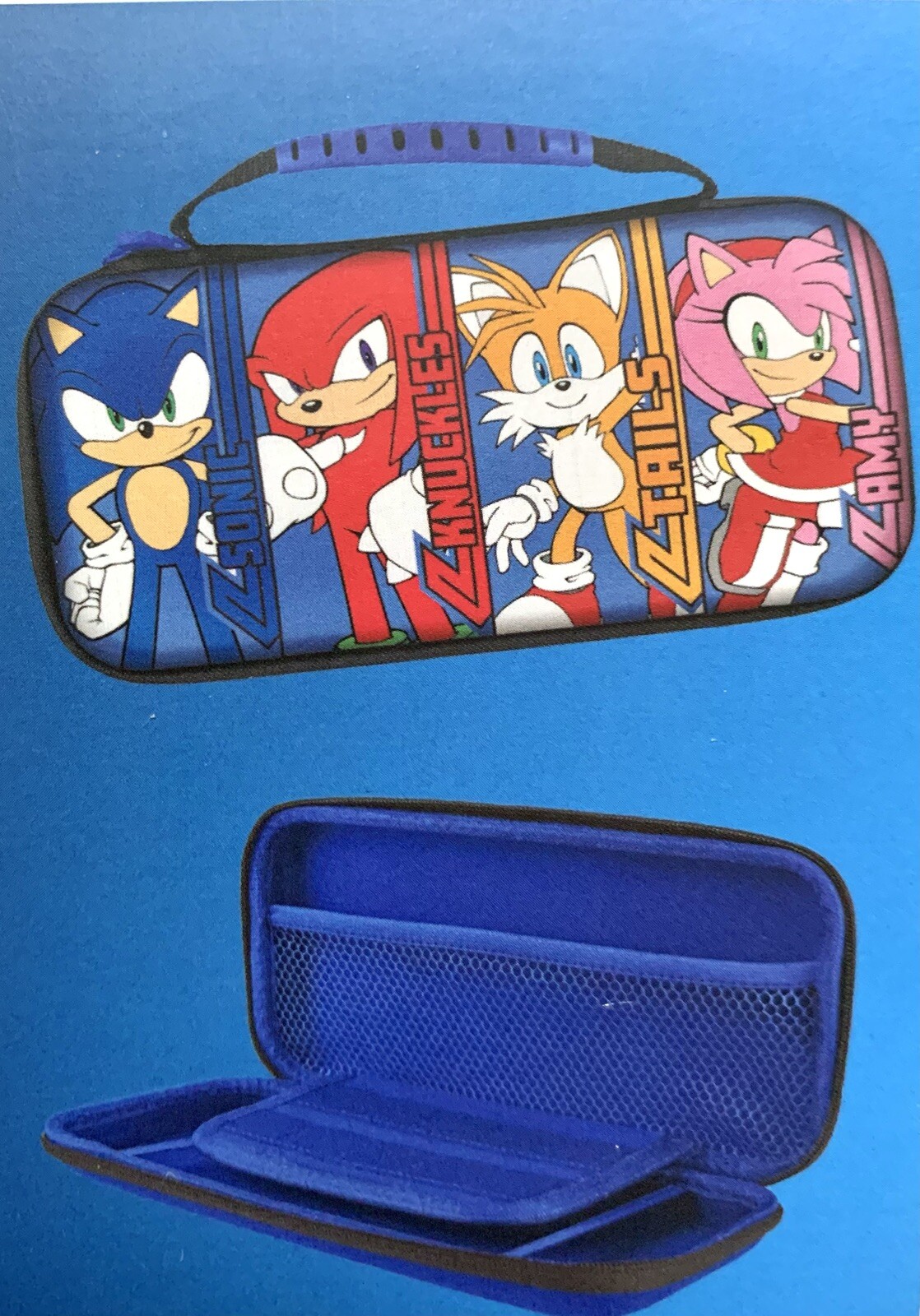 Sonic The Hedgehog/Tails/Knuckles/Amy Nintendo Switch Video Console Travel Case