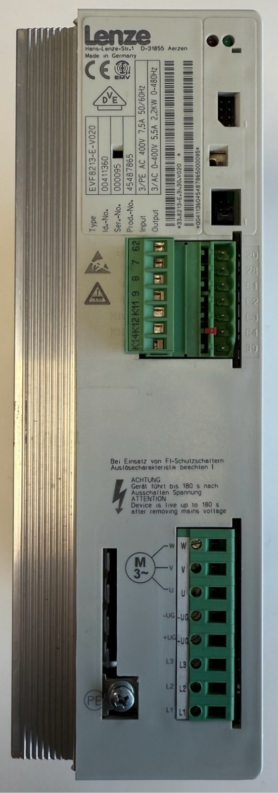 Lenze Frequency Inverter / 2.2kW / 00411360 / EVF8213-E-V020