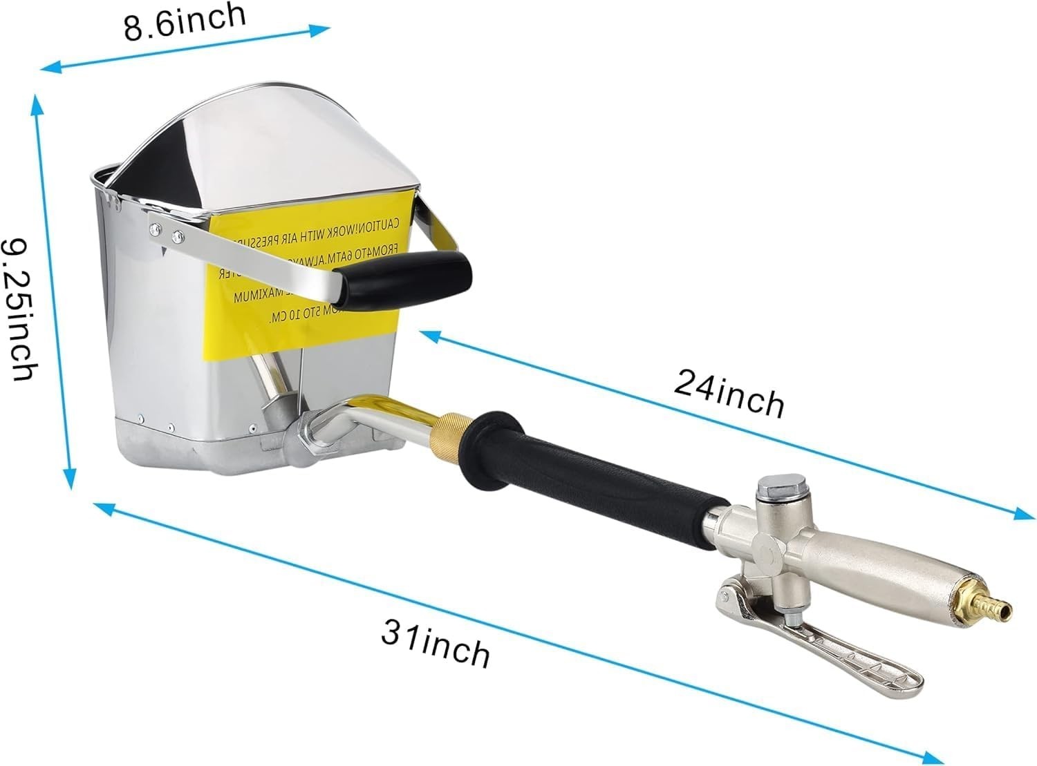 Cement Mortar Stucco Sprayer with 4 Replaceable Spray Jets Plaster Hopper for Wa