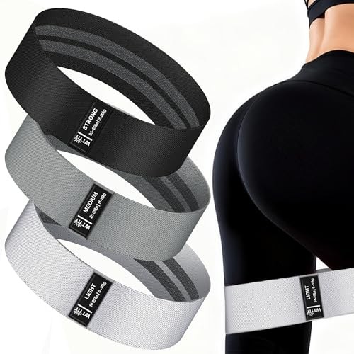 Fabric Resistance Bands for Working Out, 3-Level Non-Slip Exercise Bands for