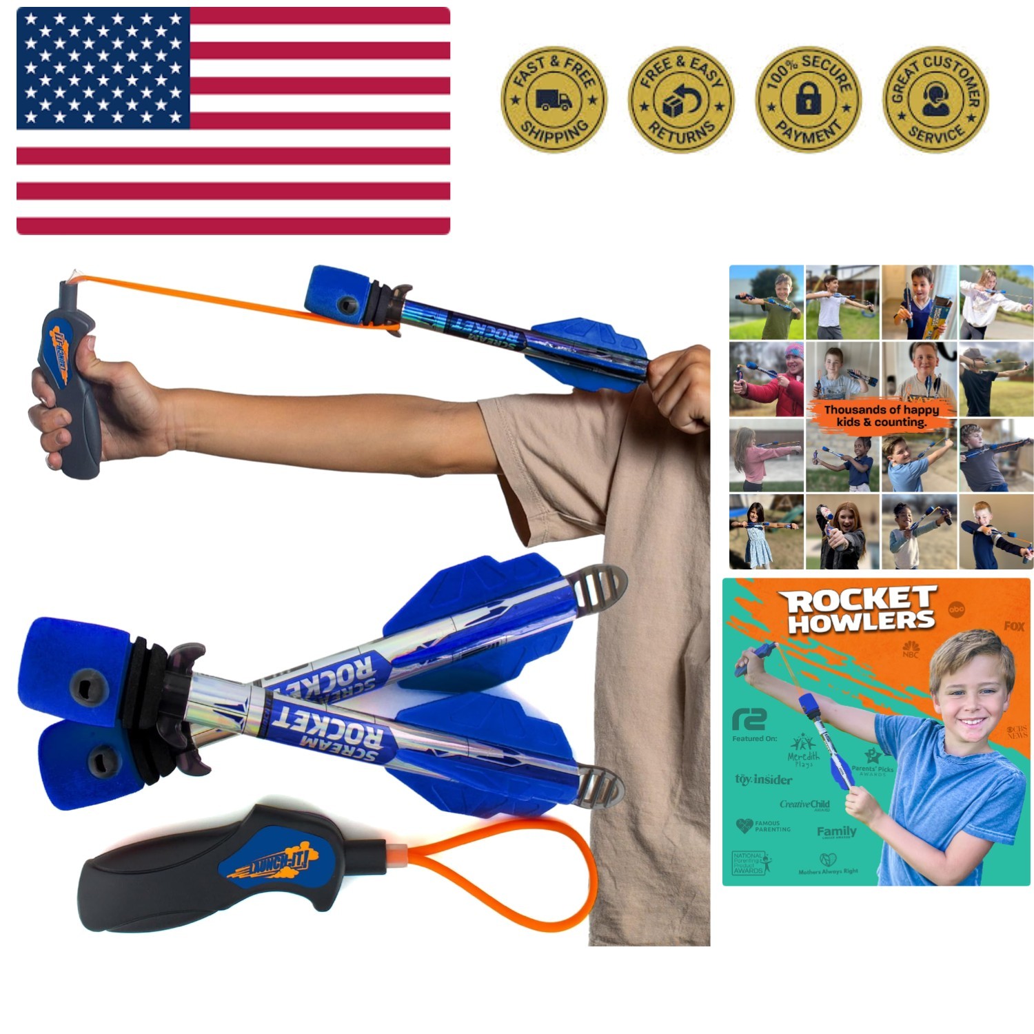 Toy Rocket Launcher for Kids: Best Outdoor Toys Slingshot Rockets Launchers A...
