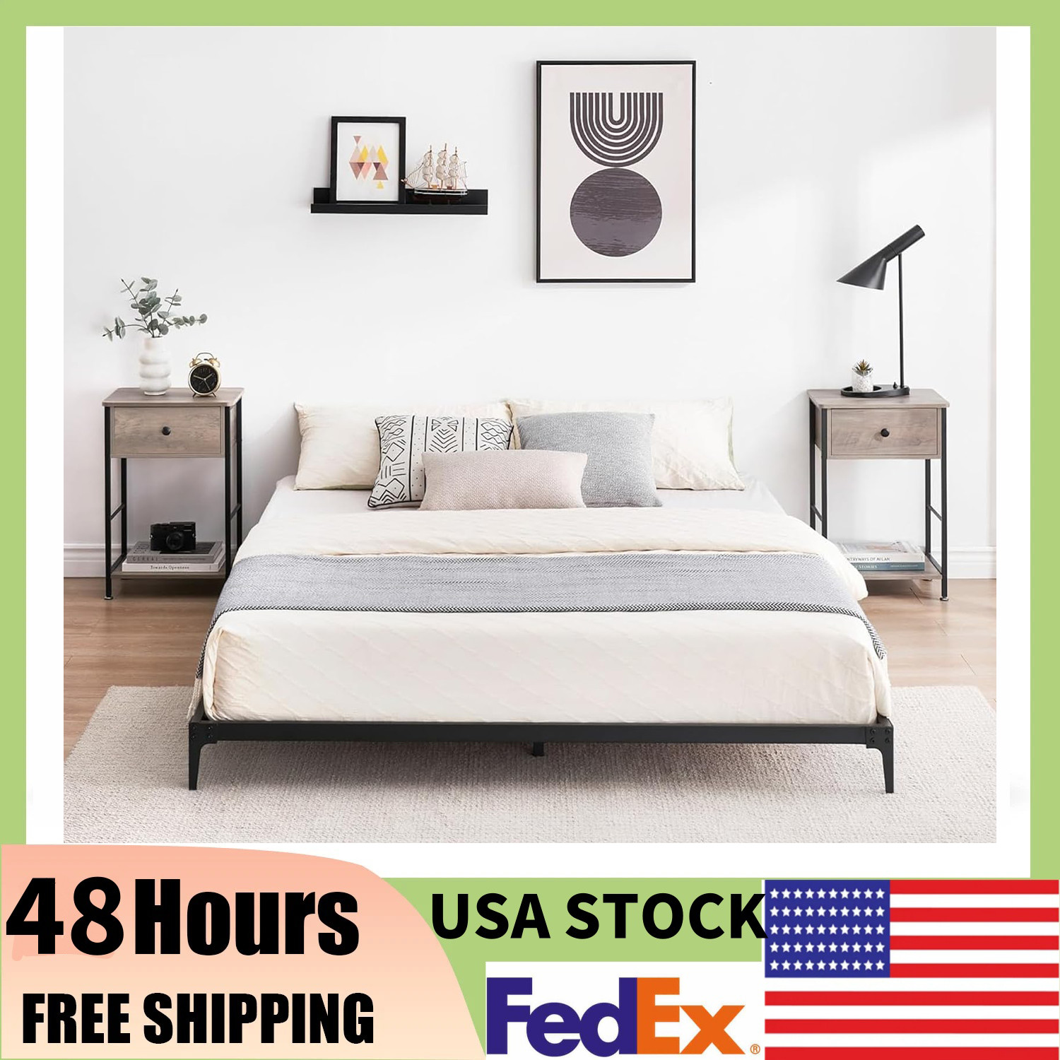 6 IN /14 IN Twin/Full/Queen Bed Frames - Metal Platform Bed Frame,Easy Assembly