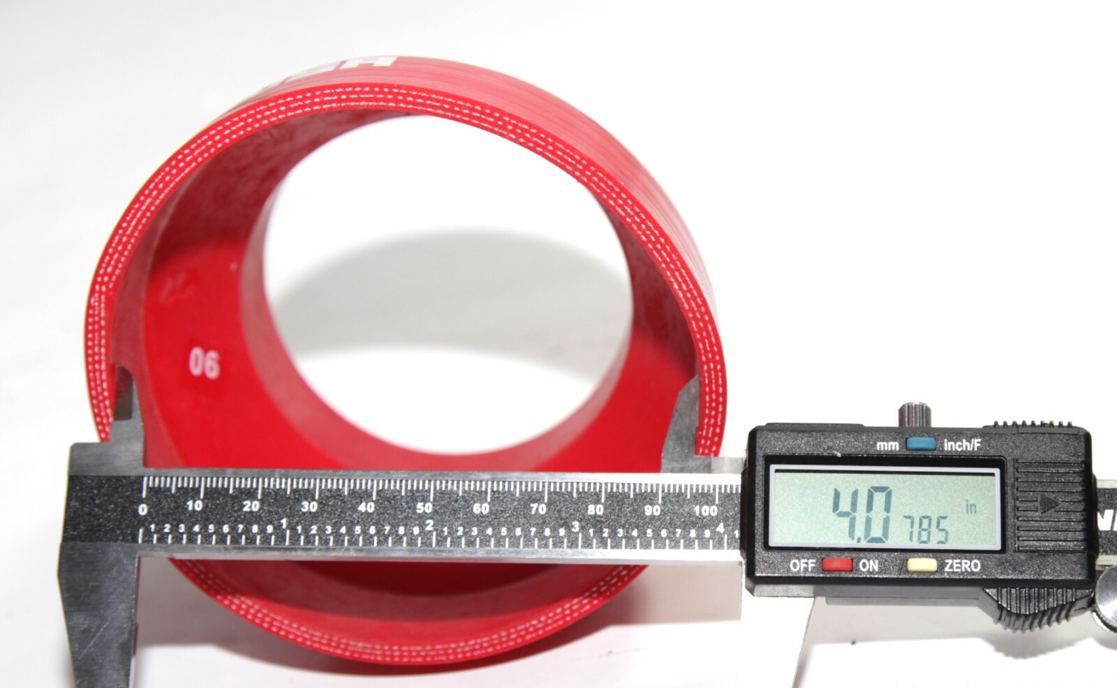Universal RED 4PLY 1x Straight 3.0"-4.0"ID Silicone+ 2xStainles Steel T-clamp