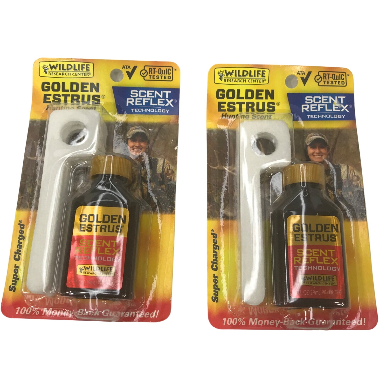 Lot of 2 Wildlife Research Center Golden Estrus 1 OZ Hunting Scent New