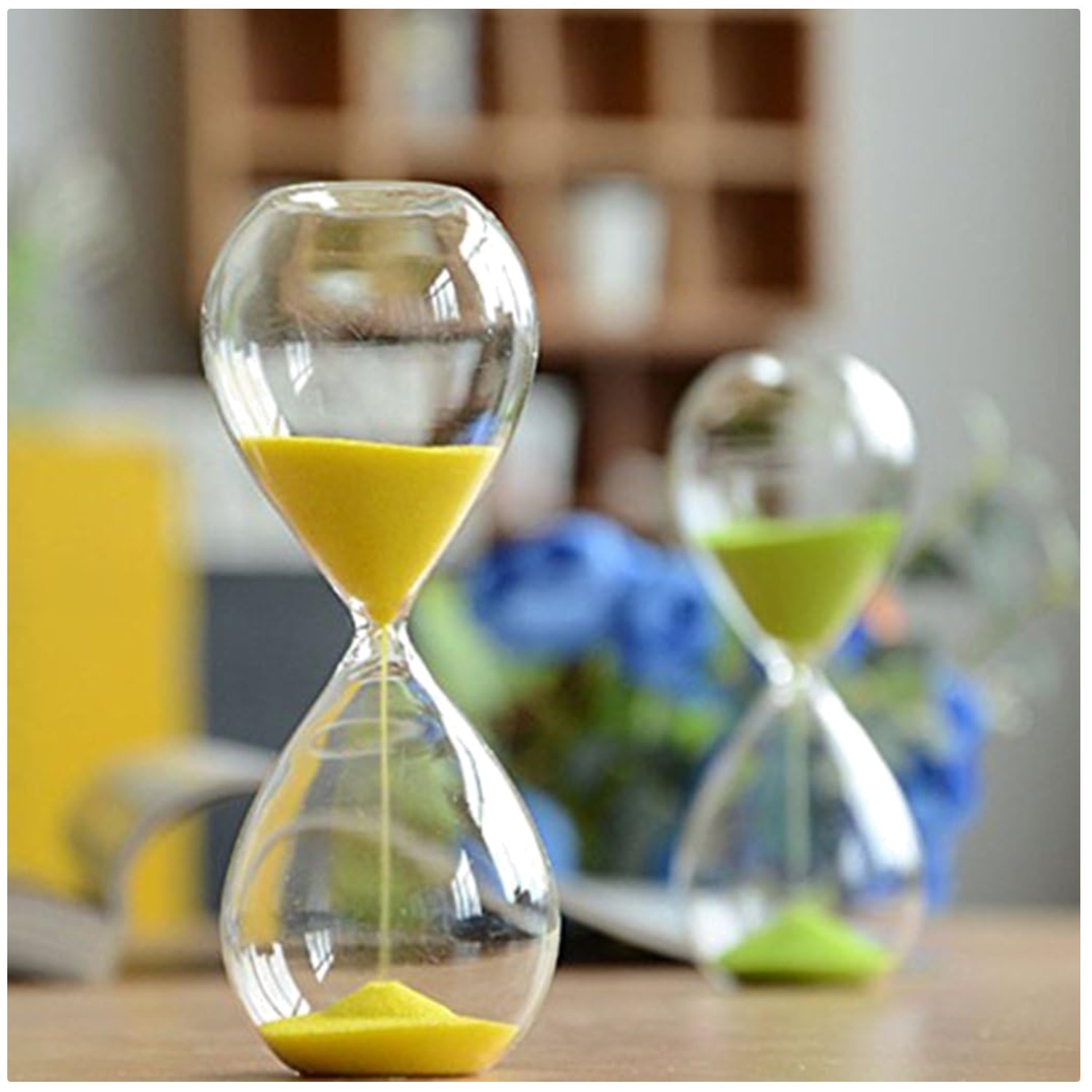 Colorful Large Sand Glass Hourglass Timer - Yellow