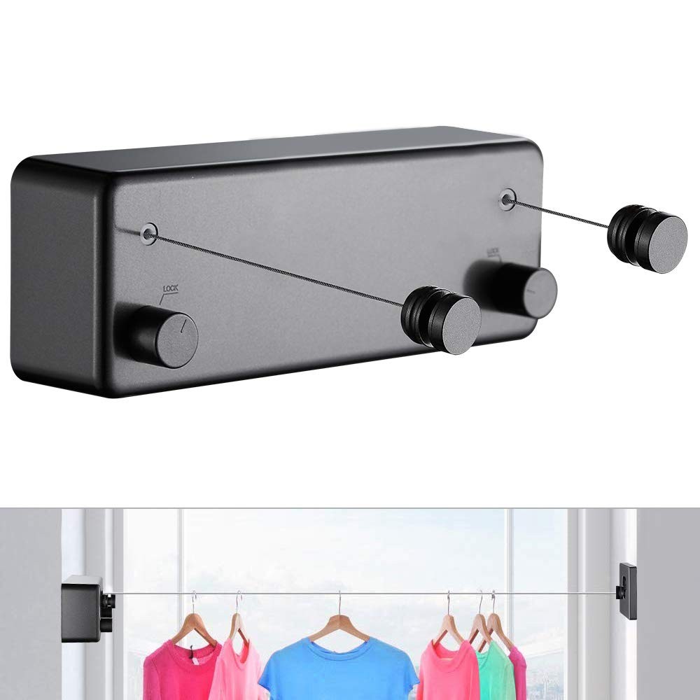 Retractable Clothesline Indoor Double Clothes Lines retracting | Heavy Duty for