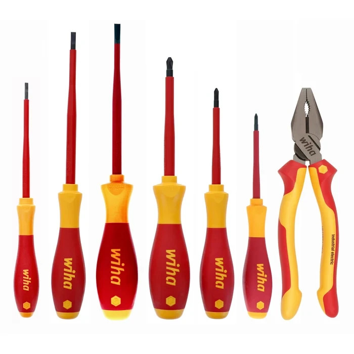 Wiha 32961 7-Piece Insulated SoftFinish® Screwdriver & Combination Plier Set