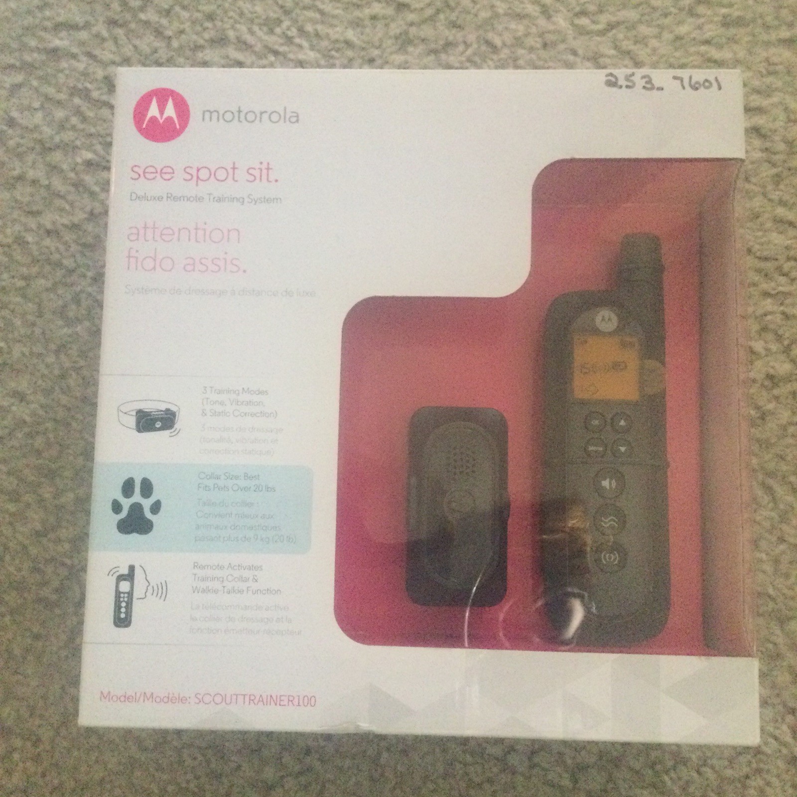 Motorola Dog Collar Trainer Remote SCOUTTRAINER100 Multi Level Shock Vibrate