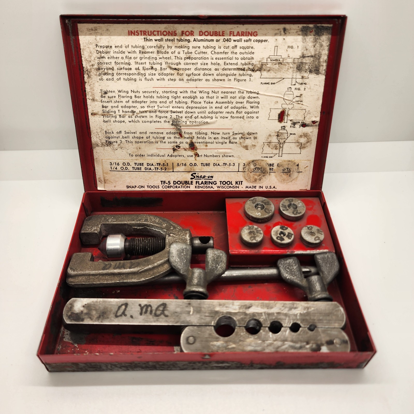 Vintage - Snap-on - TF-5 Double Flaring Tool Kit in Metal Box - Pre-owned