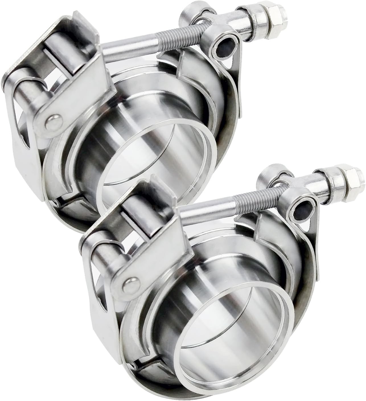 2 in.V-Band Clamps-2 sets of stainless steel quick release v-band exhaust clamps