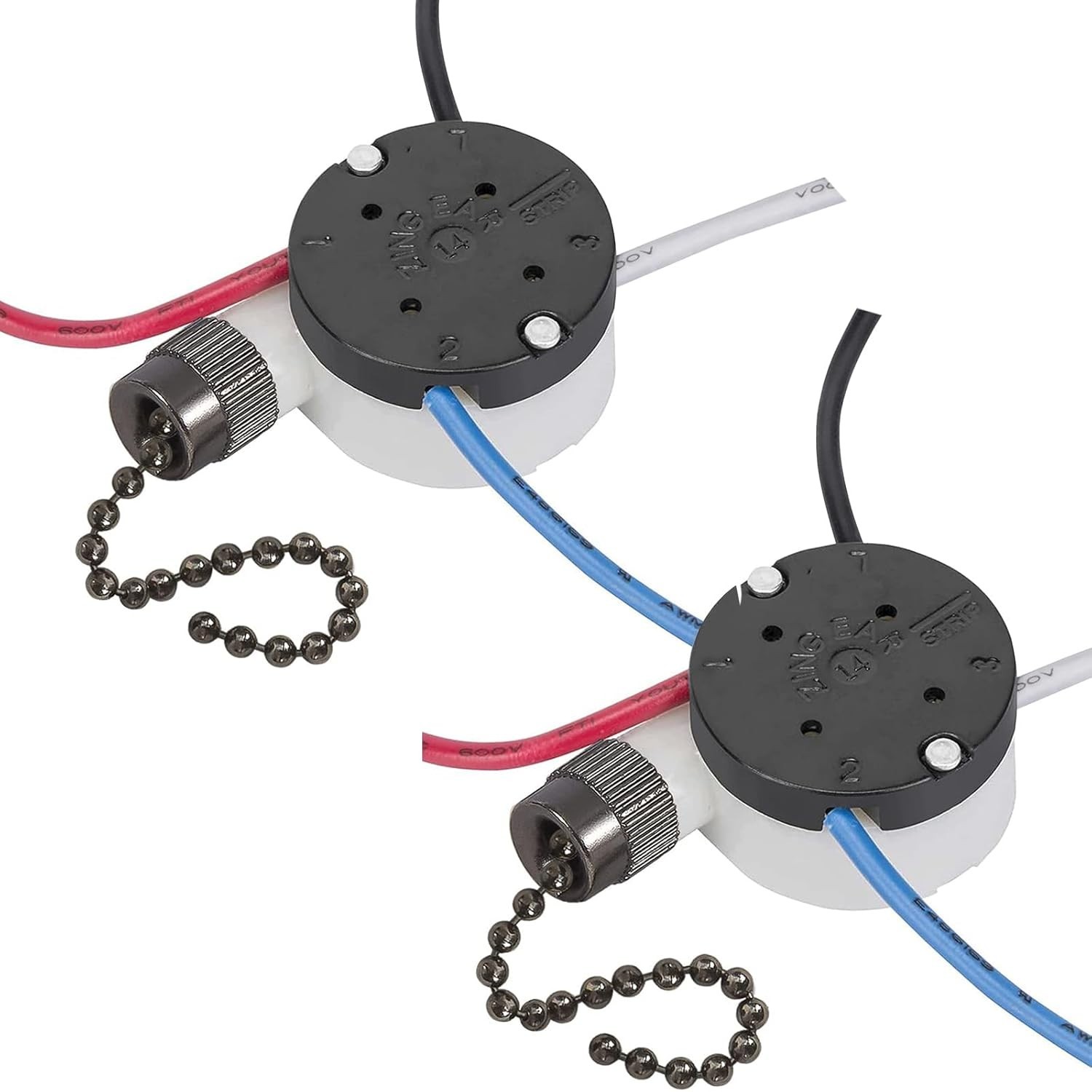 Durable 3-Speed Ceiling Fan Switch - E89885 4-Wire Pull Chain with Easy Install