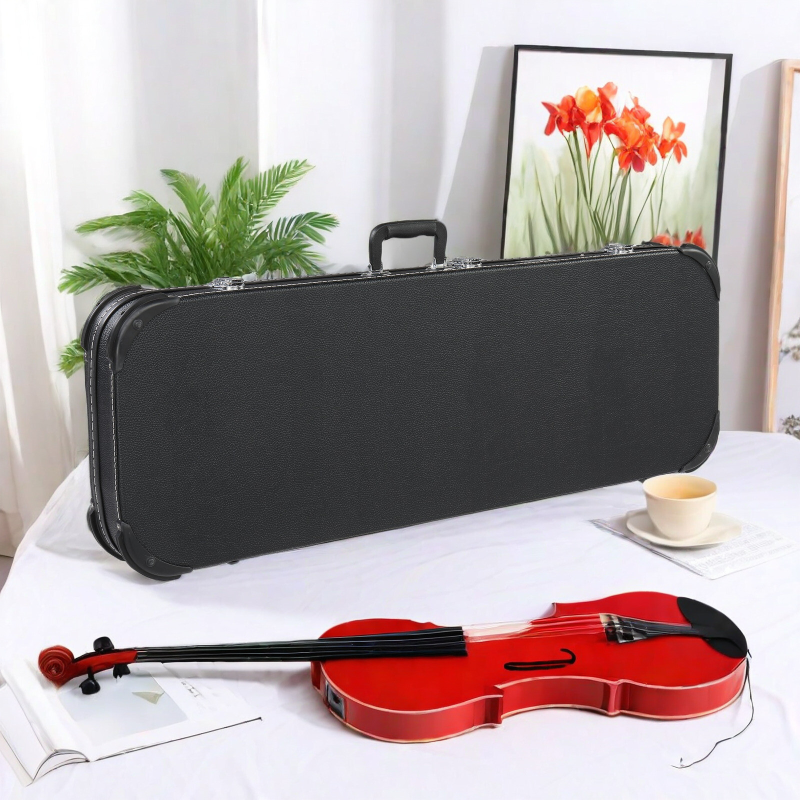 ST Electric Guitar Hardshell Case - Black & SG/TL/Model 170/Flame-Shaped Models
