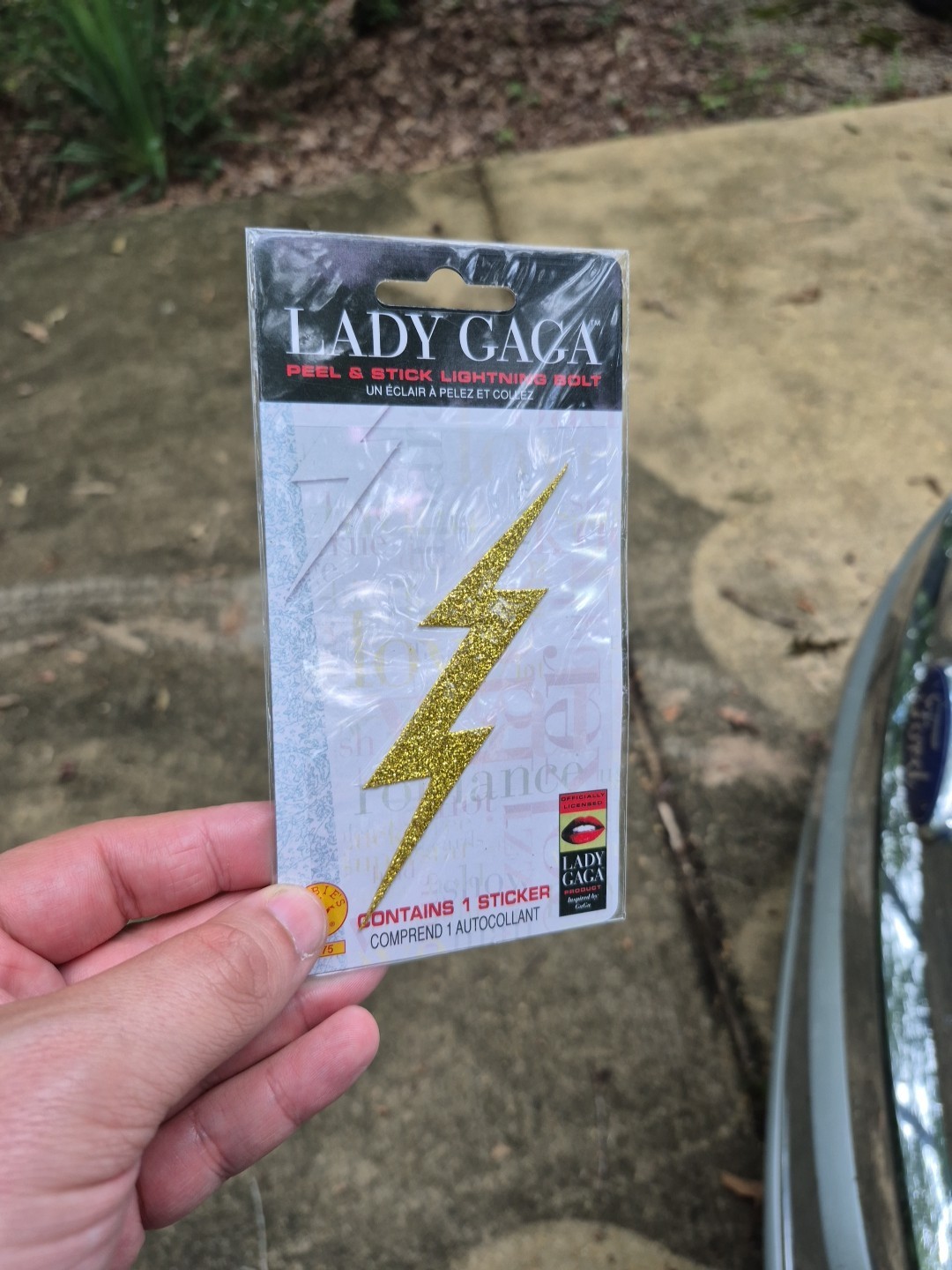 Lady Gaga Lightning Bolt Face Sticker Gold Glitter Pageant Costume