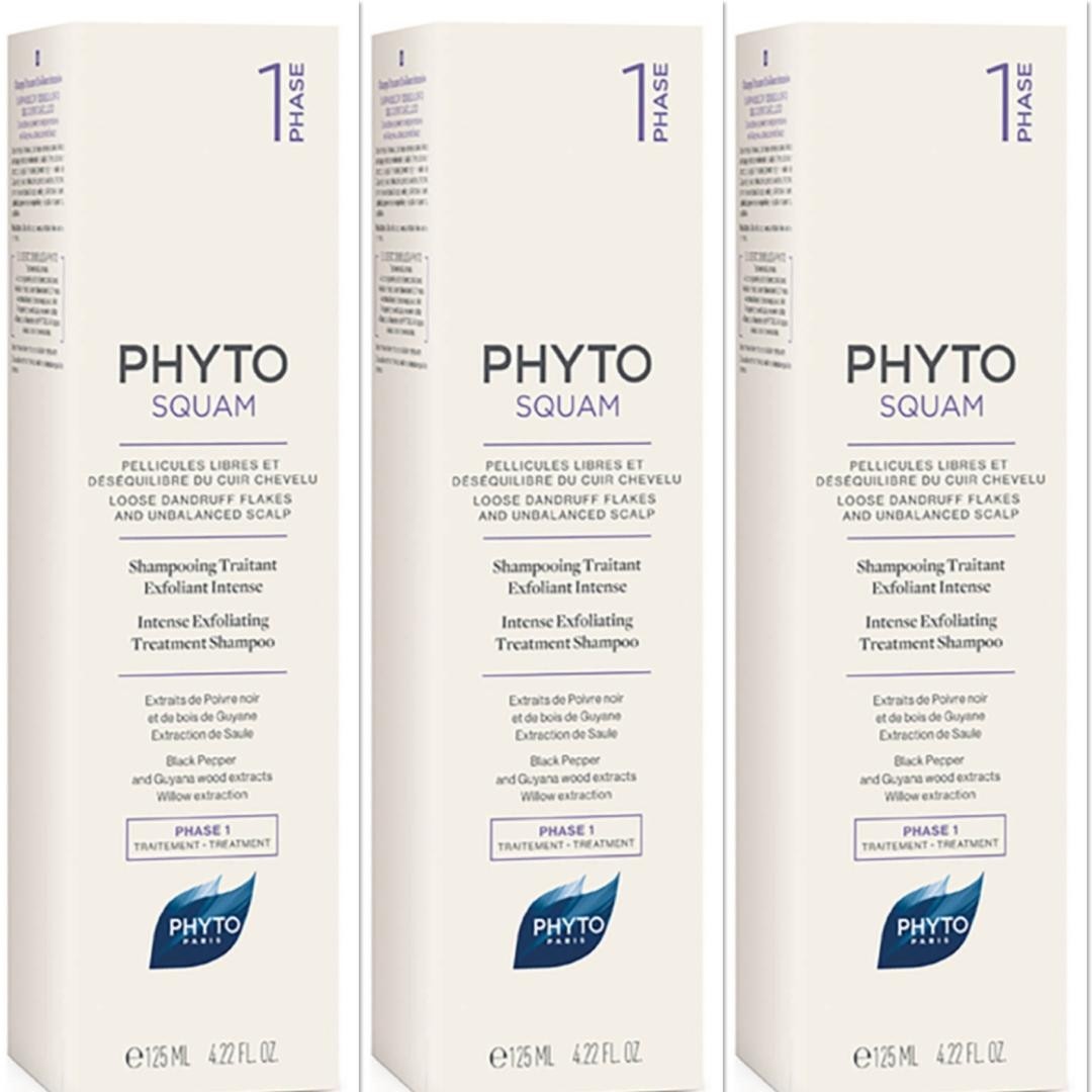 3 PHYTO SQUAM Intense Exfoliating Treatment Shampoo 4.22 PHASE 1 -  NIB  (215)