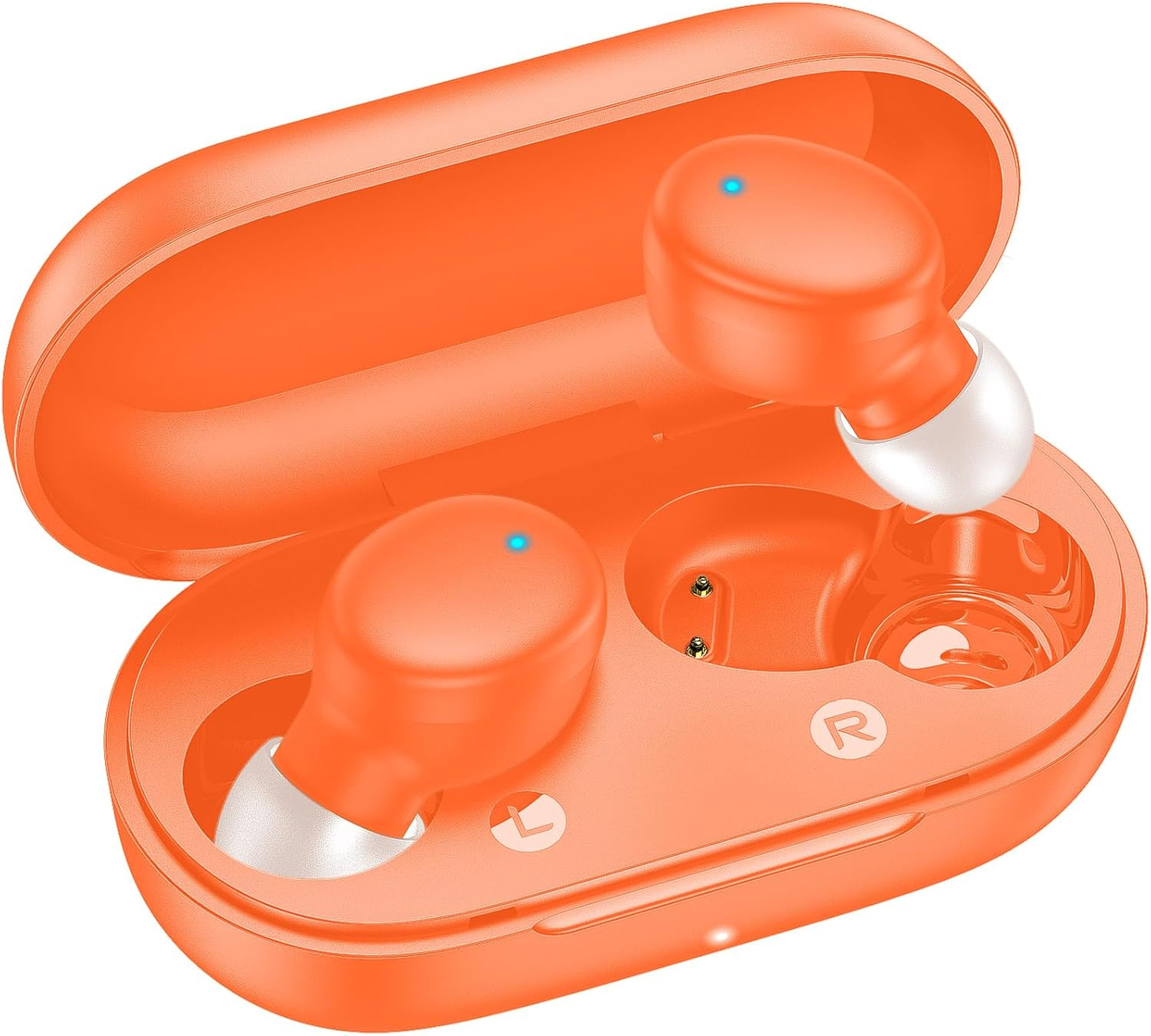 Wireless Earbuds Bluetooth 5.3 in Ear Buds Light Weight Headphones Orange