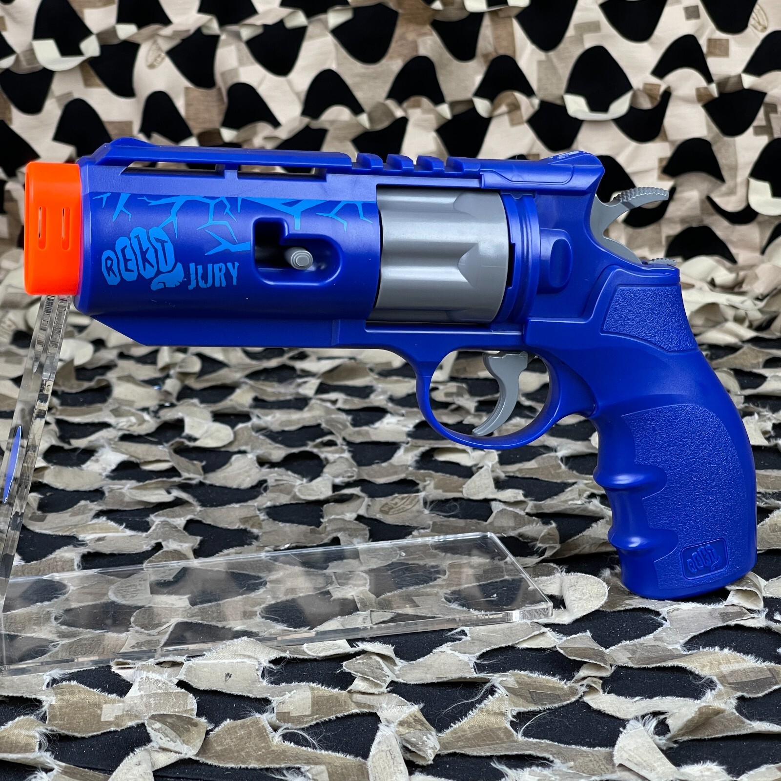 NEW REKT JURY CO2 Powered Foam Dart Revolver Blaster - Blue (2278707)