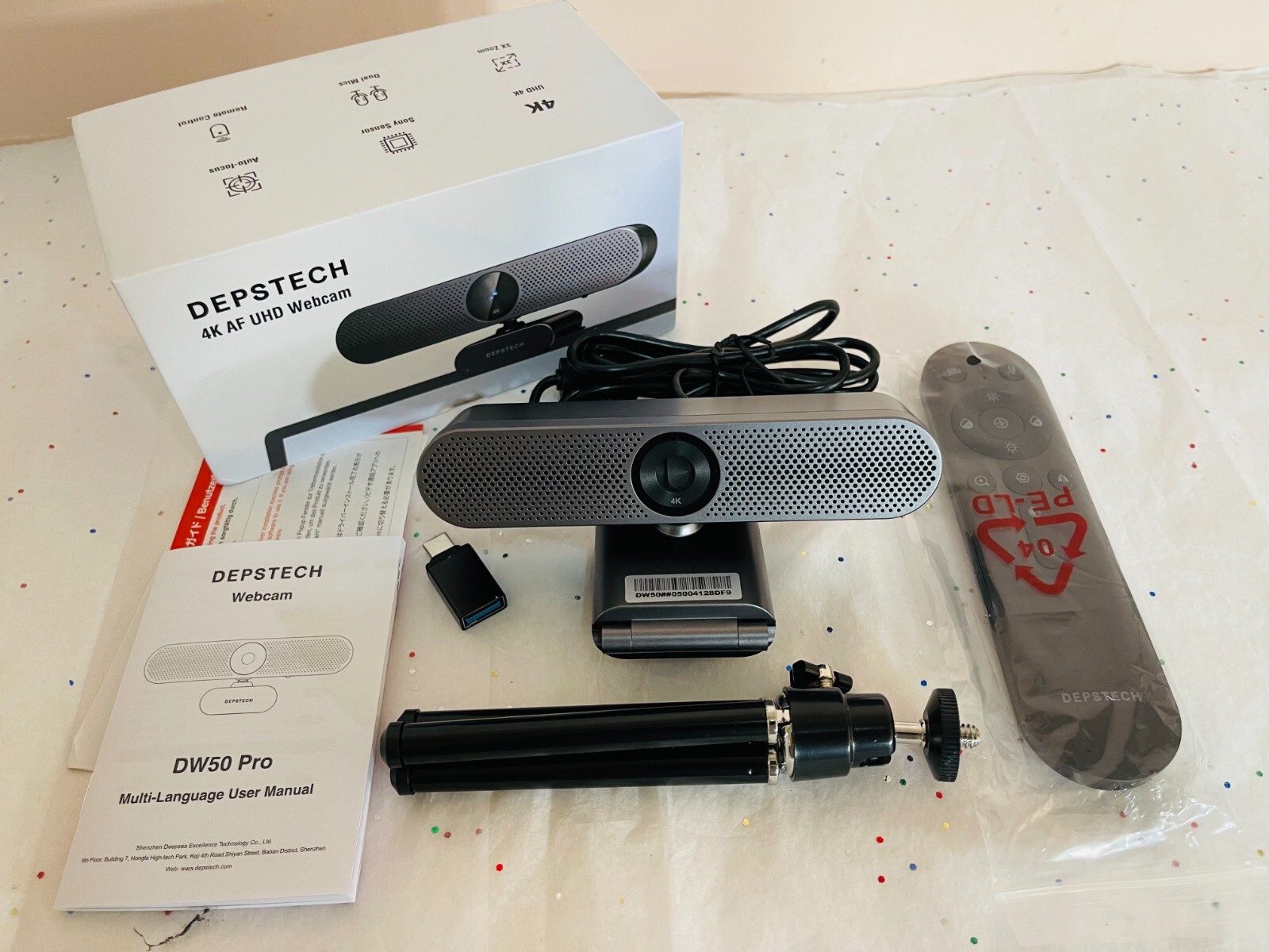Despetch 4K AF UHD Webcam DW50 Pro w/ Tripod & Remote Auto Focus