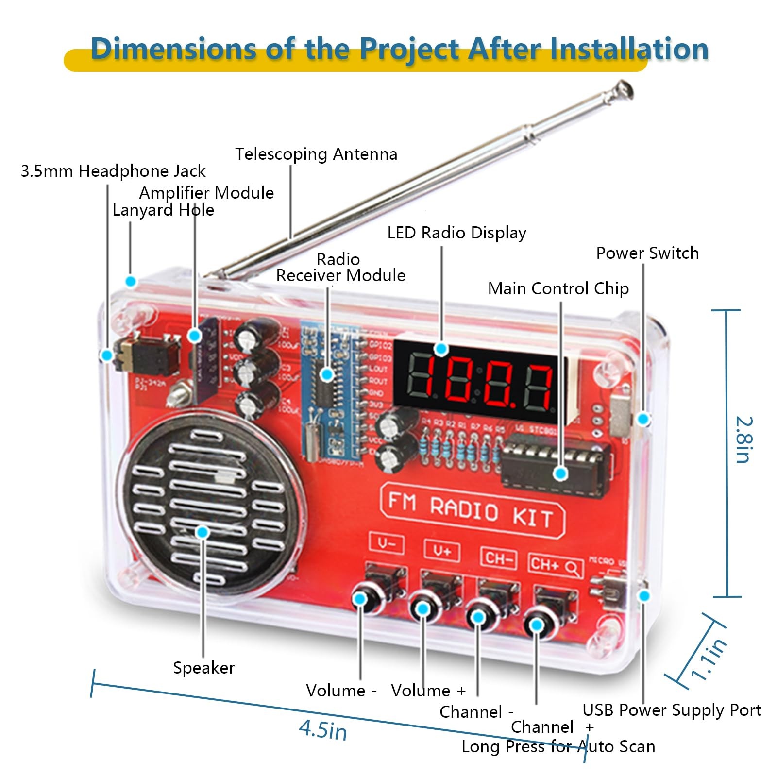 EIELE Soldering Practice Kit Digital Display HD Power Failure Memory Transpar...