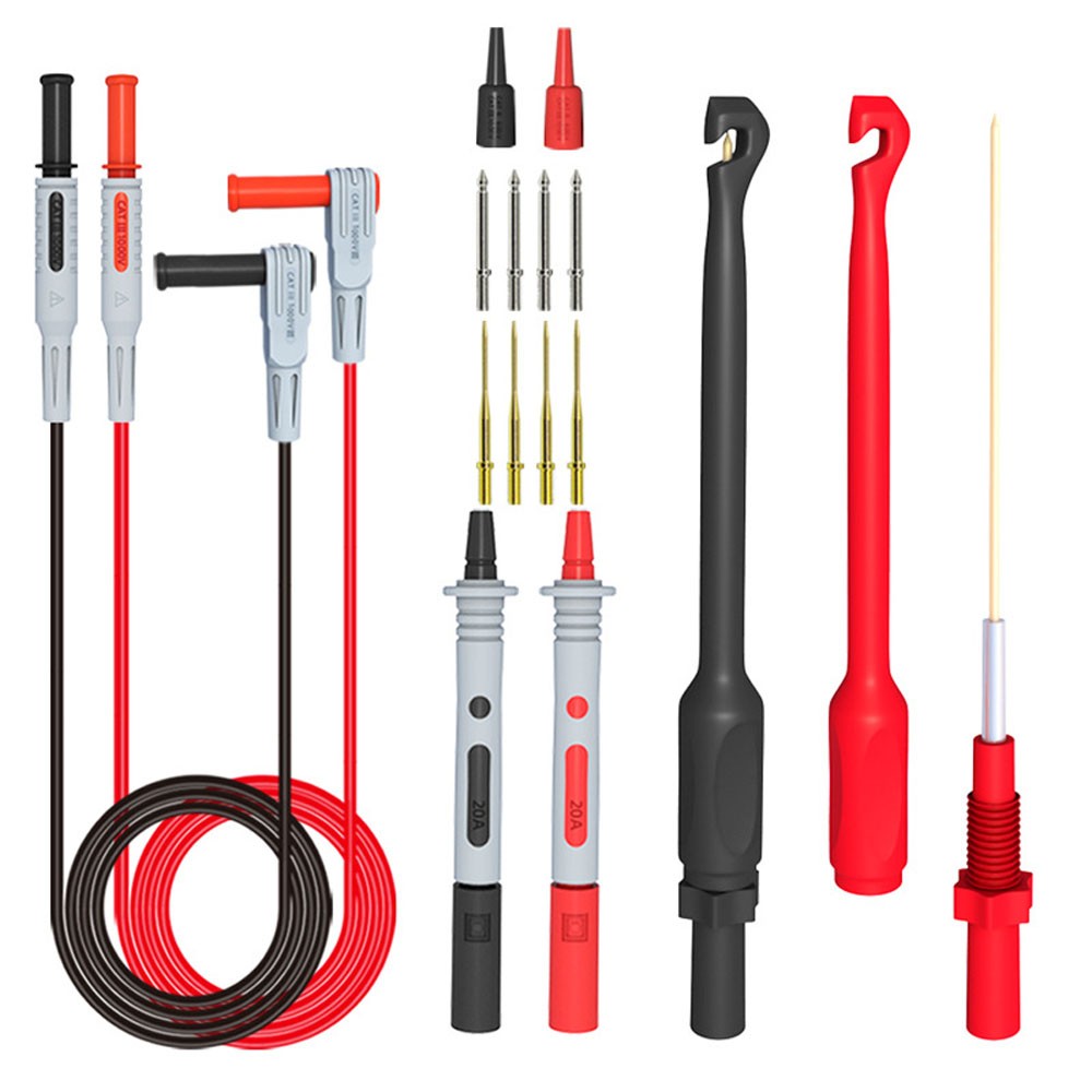 Multimeter Automotive Test Leads Kit With Wire Piercing Clip Puncture Probes 4MM