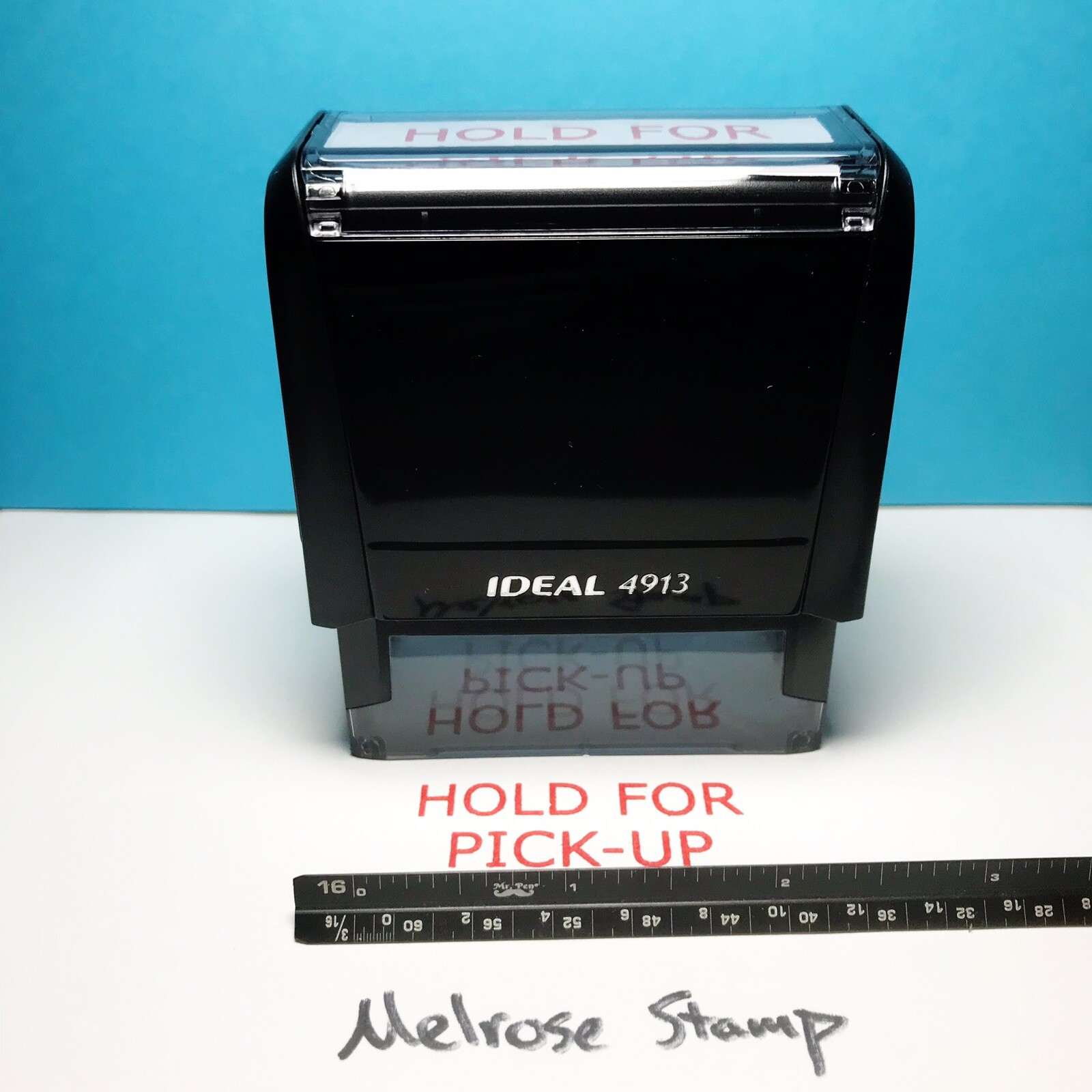 Hold For Pick-Up Rubber Stamp Red Ink Self Inking Ideal 4913