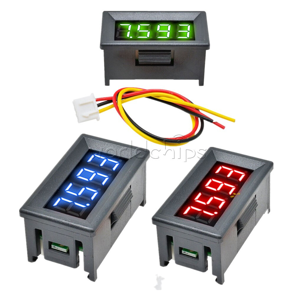0.36" Digital 3-Wires LED Panel Display 4-Bit DC 0-100V Voltmeter Meter Tester