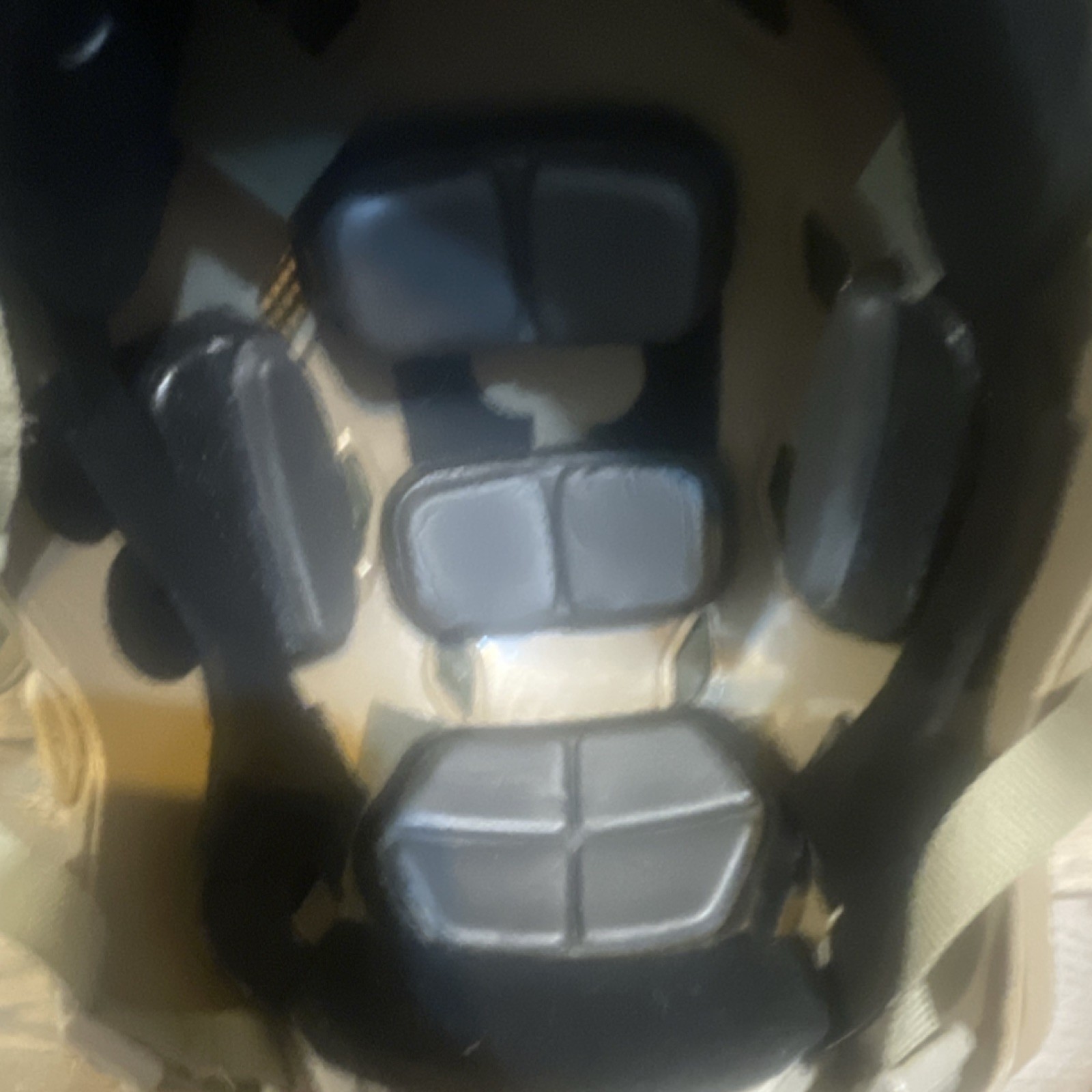 Tactical Helmet Green Mesh Cover Beige Shell Adjustable Straps
