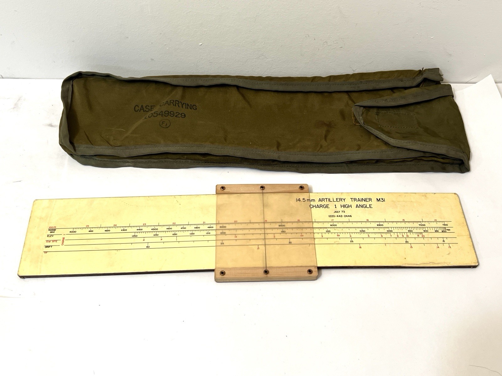 US Military Canvas Carrying Case 10549929 with M31 Slide Rule