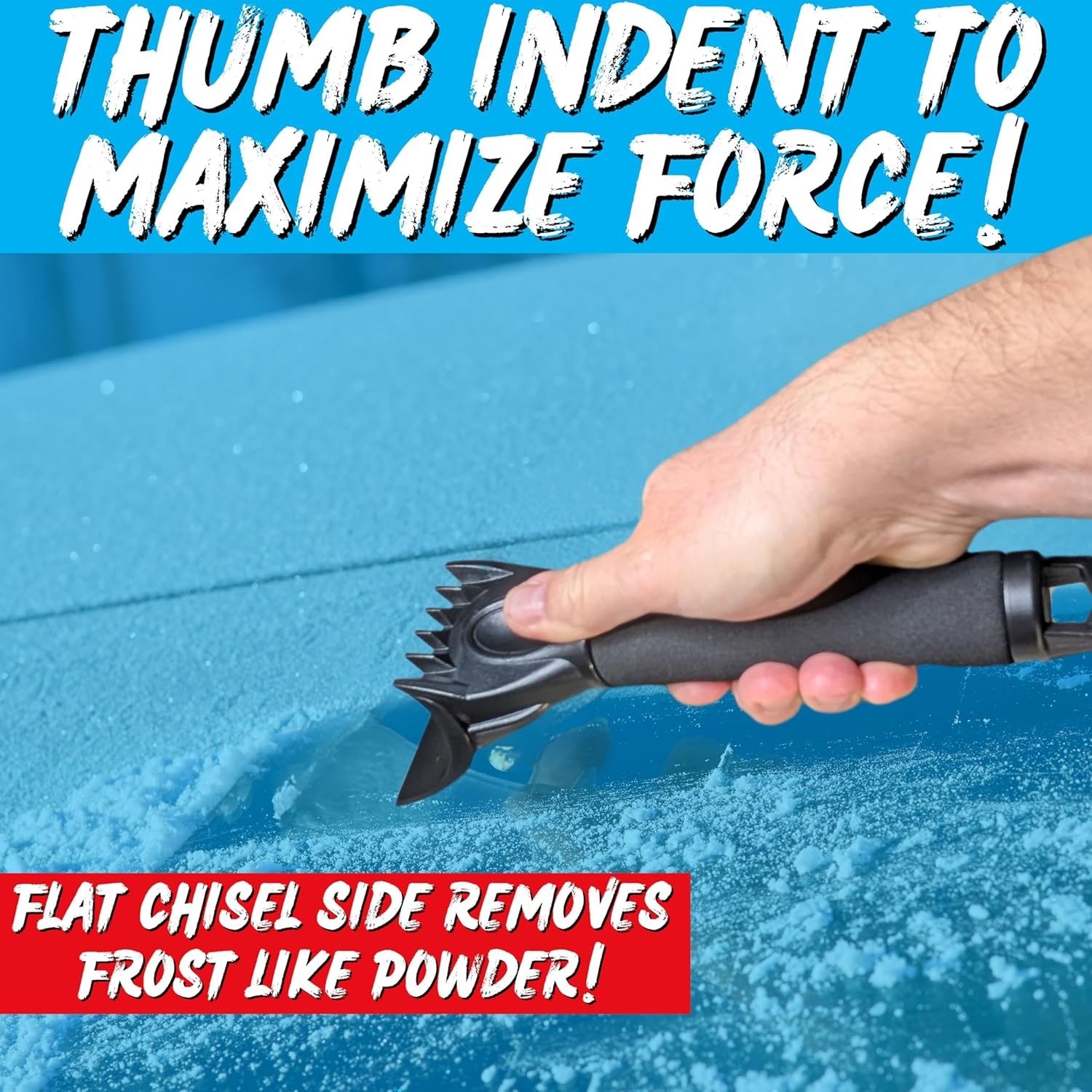 Reinforced Plastic Ice Scraper - Chisel & Claw Sides for Ultimate Winter Use