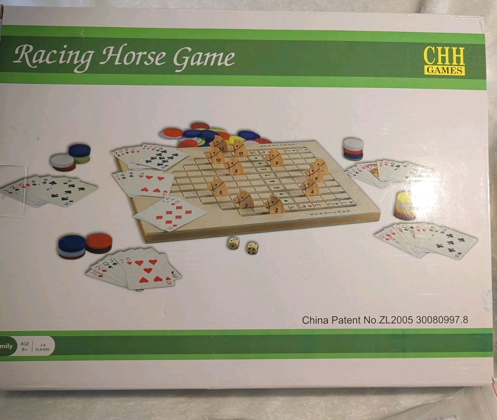 The Racing Horse Game Cards By CHH W/ Chips & Dice included for 8+ Family game