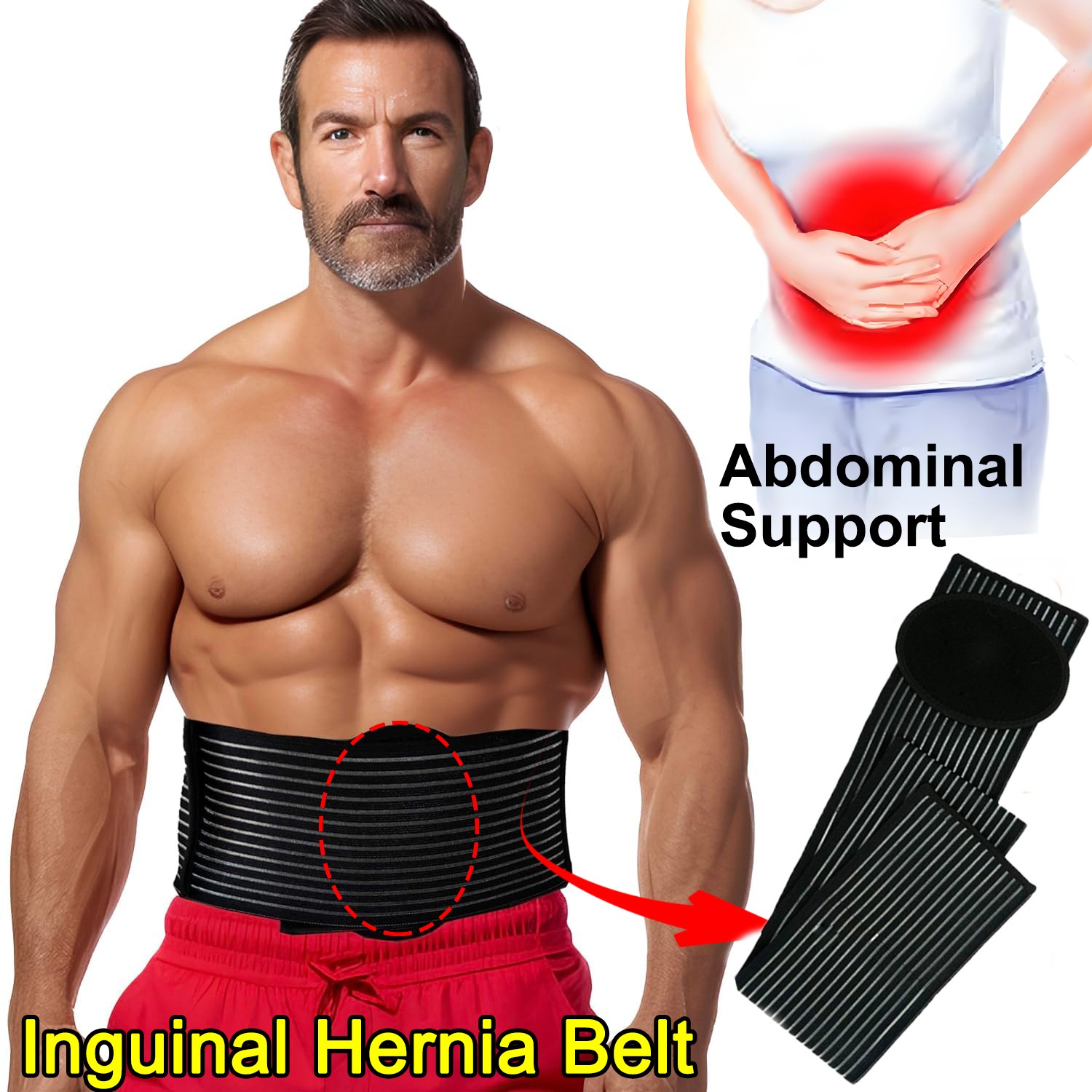 Umbilical Hernia Belt Navel Truss Belly Protector Abdominal Binder Support US