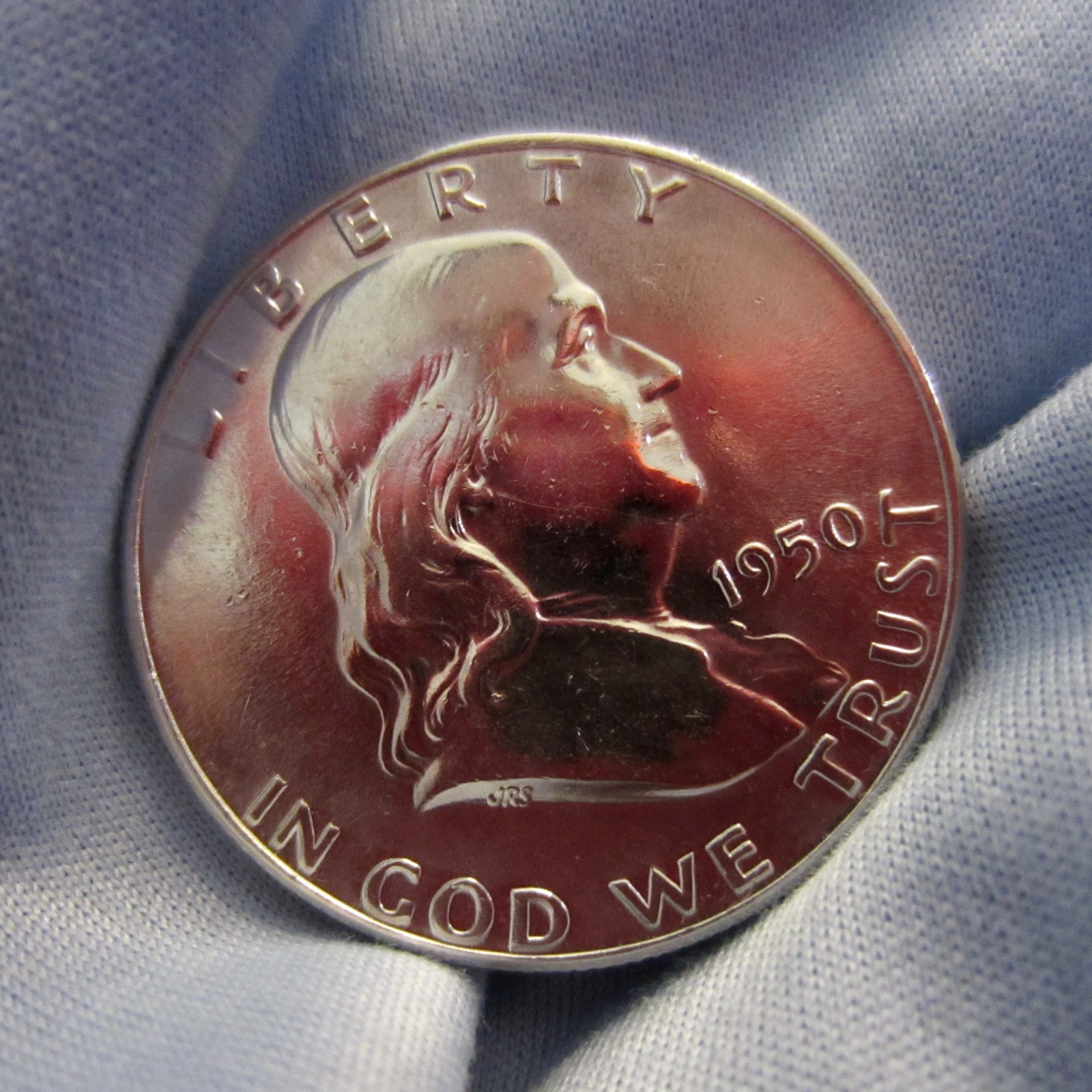 1950 Franklin Half Dollar Impaired Proof PR PF Details 90% Silver