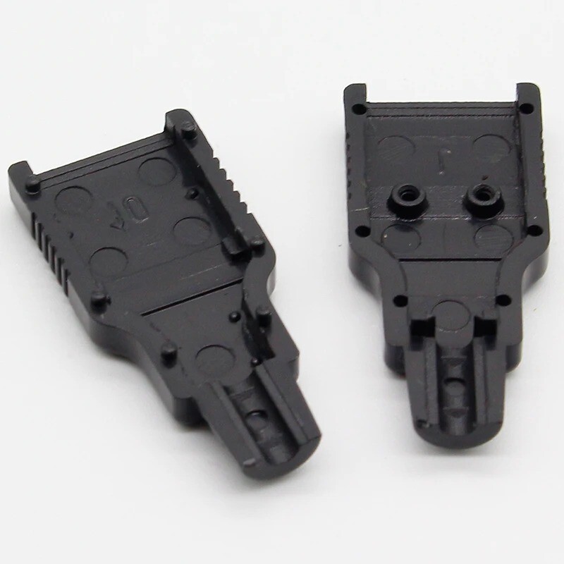 10pcs USB Male Connector Type-A Cable Replacement Plug with Black Plastic Cover