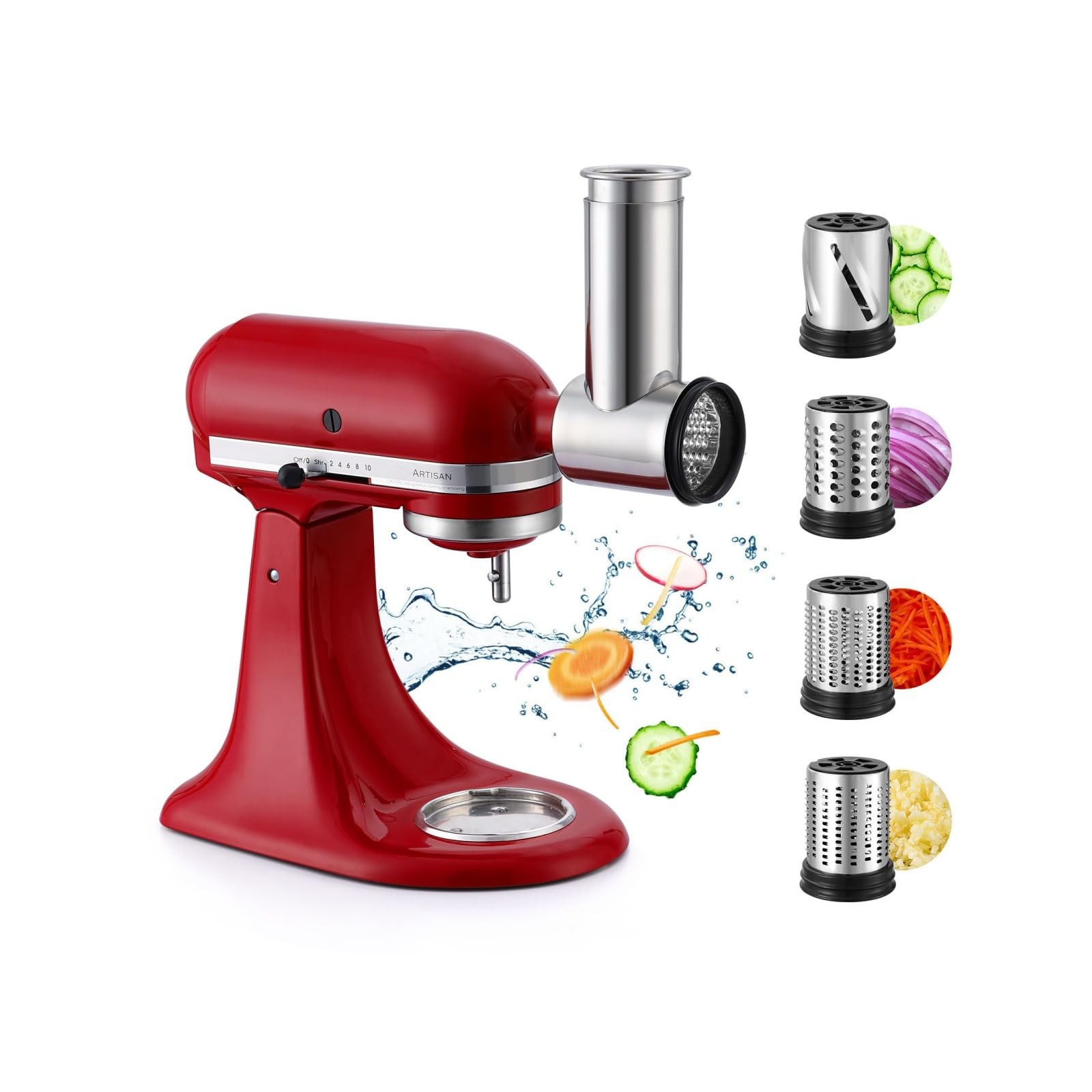 Stainless Steel Slicer Shredder & Cheese Grater Attachment for Kitchenaid Sta...