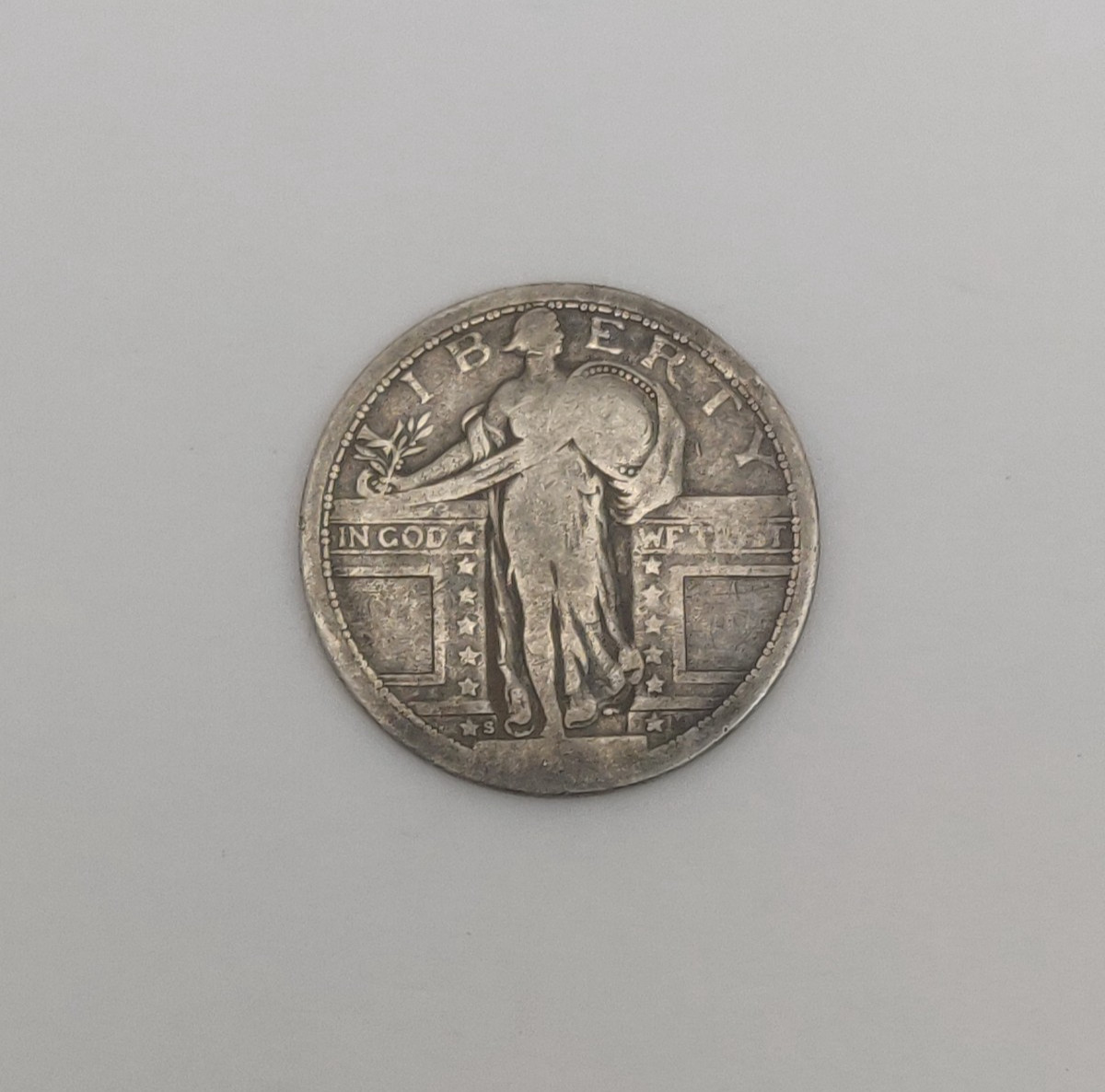 1917-S STANDING LIBERTY QUARTER TYPE 1 (NO DATE)