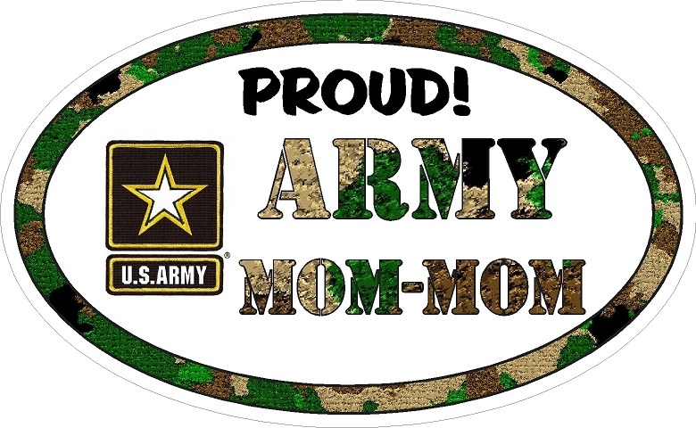 ARMY MOM MOM   MILITARY VINYL DECAL PROUD
