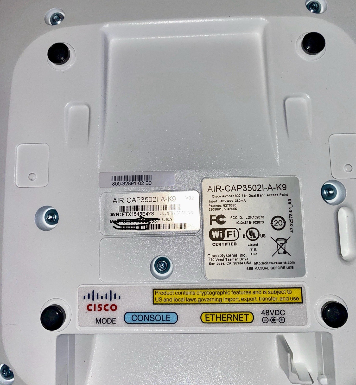 Cisco AIR-CAP3502I-A-K9 Wireless Dual Band Access Point