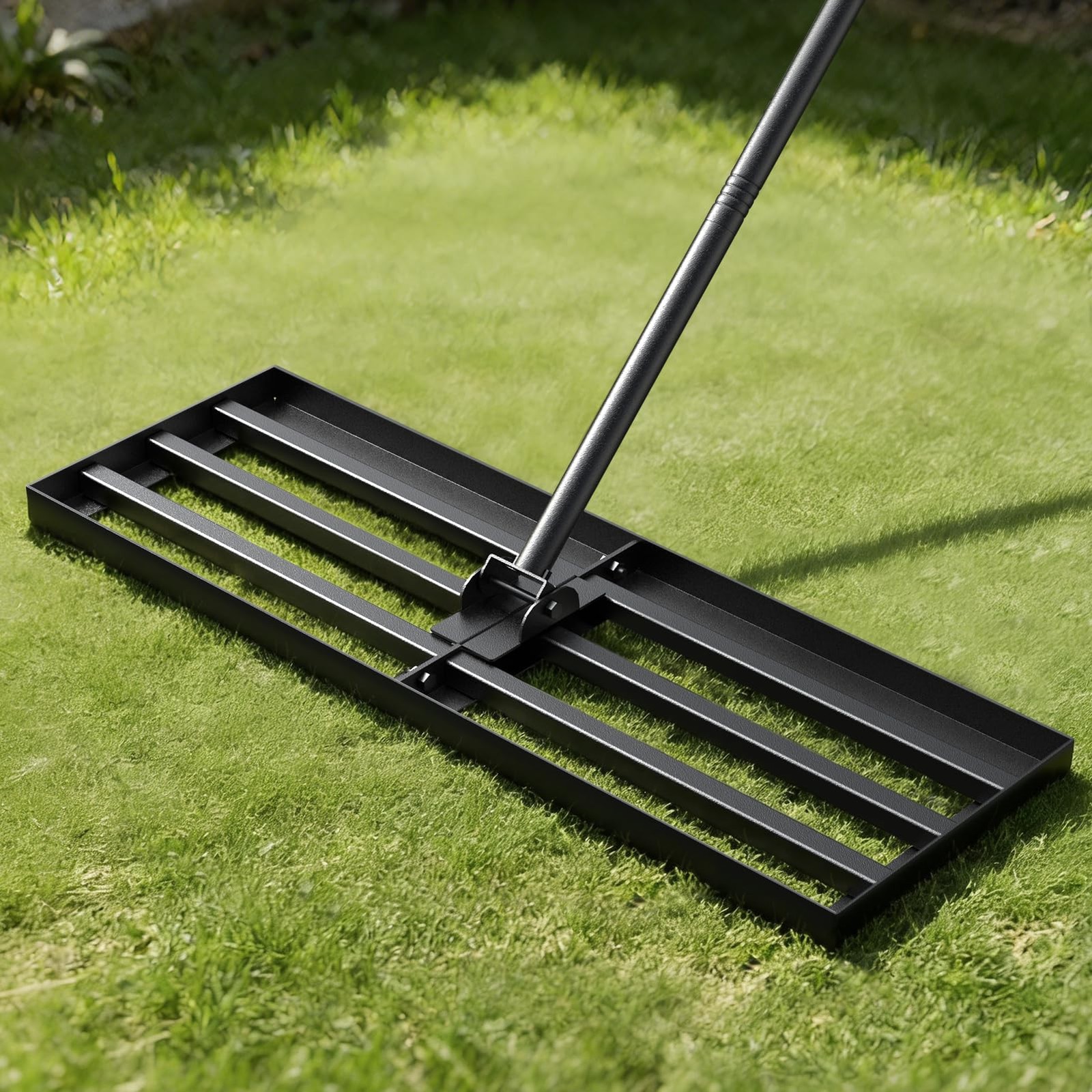 Lawn Leveling Rake 30x10 Inch - Adjustable 47-77 Inch Handle, 180° Rotating H...