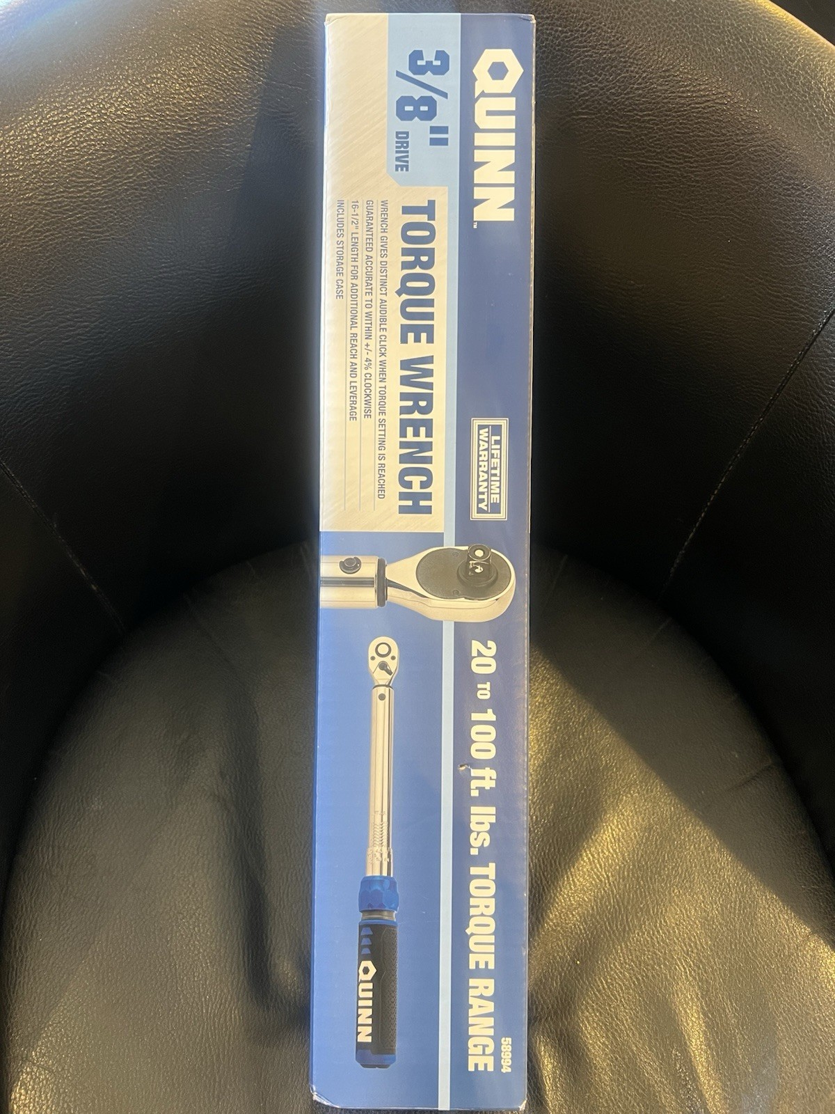Quinn 58994 3/8" Drive 20-100ftlb Click Style Torque Wrench 🔥NEW🔥 &2@gv