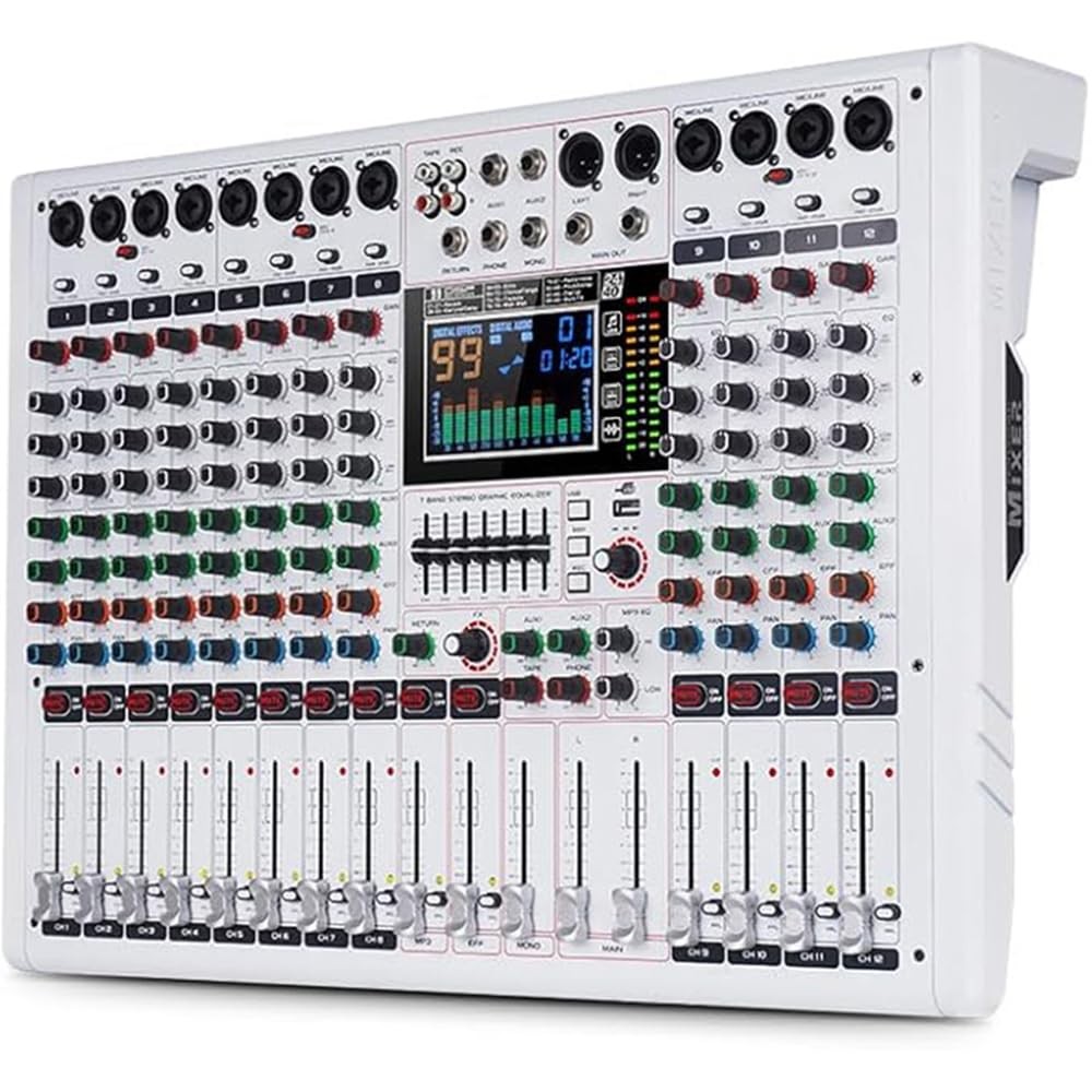 Yamnweo GF12 PRO Multi-Function 12-Channel Audio Mixer Large LCD Color...