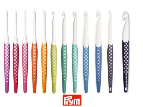 PRYM Ergonomic Crochet Hooks - Soft Grip - All Sizes 3mm to 15mm - Knitting Wool
