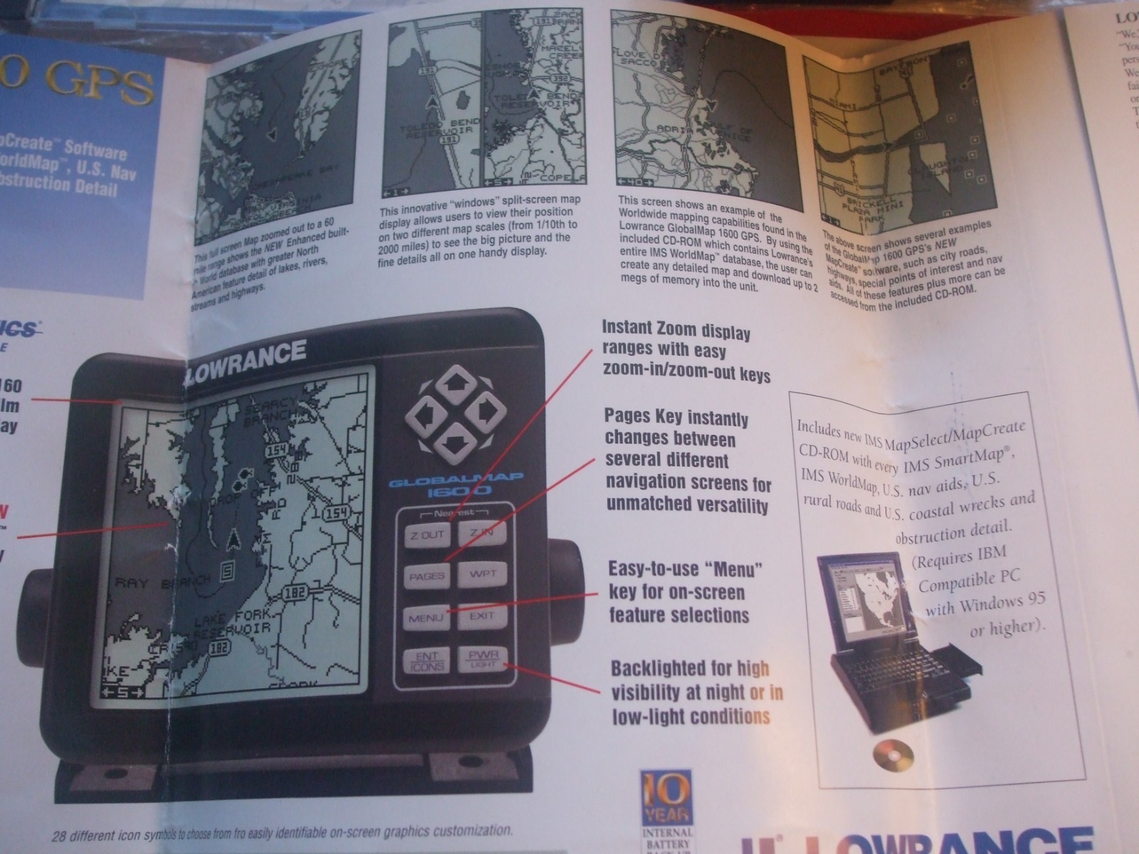 LOWRANCE GlobalMap 1600 Fish Finder GPS